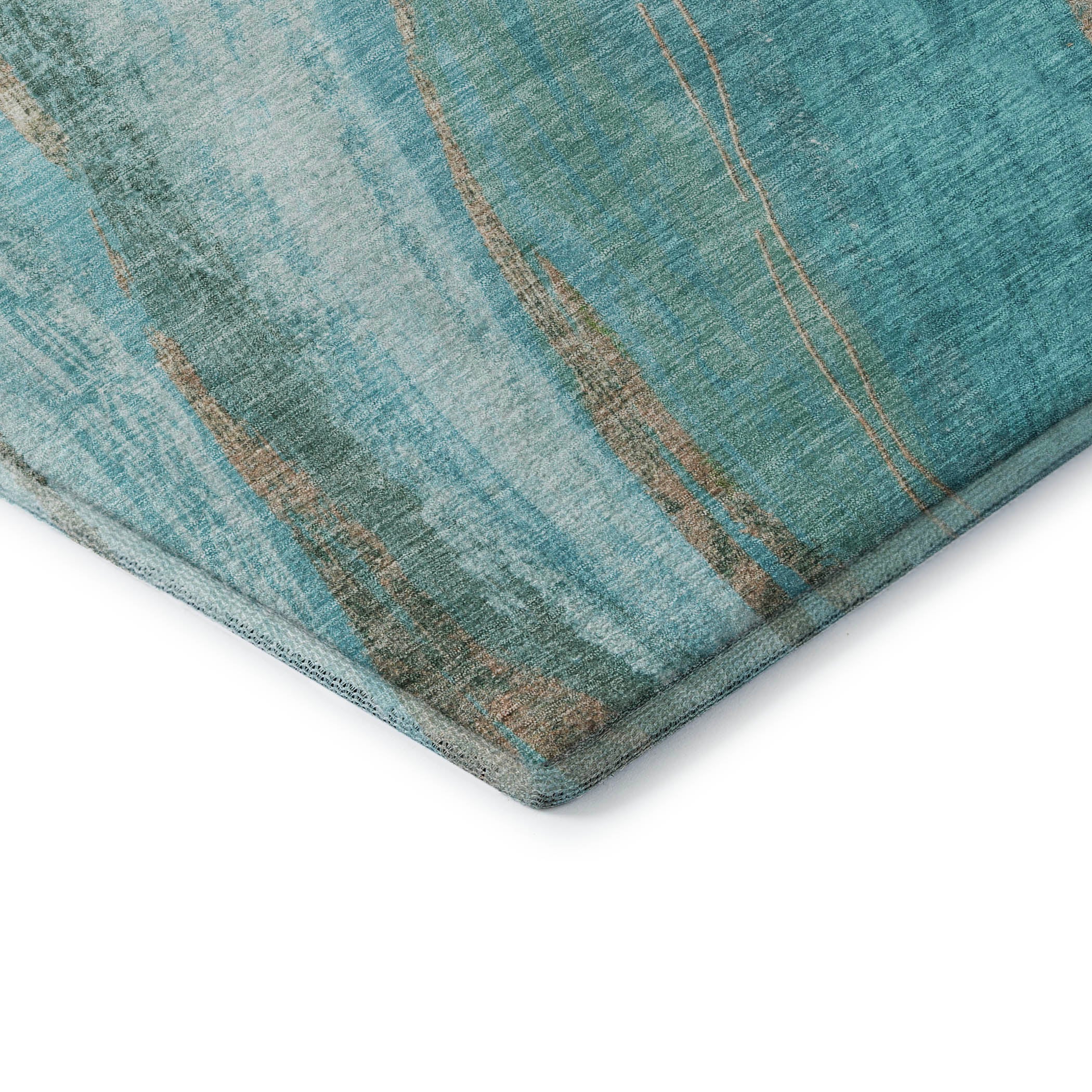 Kyoto Machine Washable Transitional Turquoise Teal Rug 1'8" x 2'6" #shape_Rectangle