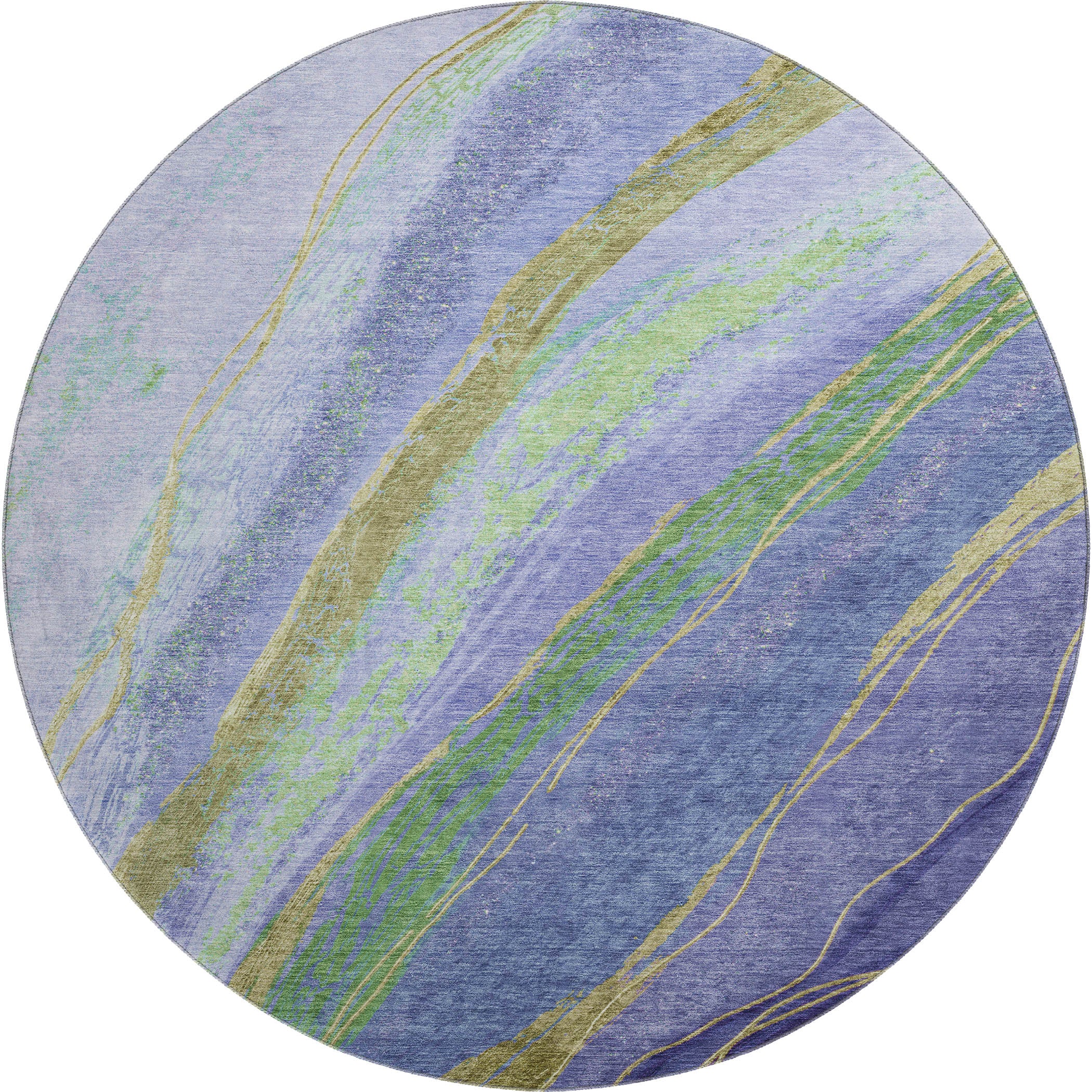 Florence Machine Washable Transitional Purple Rug 8' x 8' #shape_Round