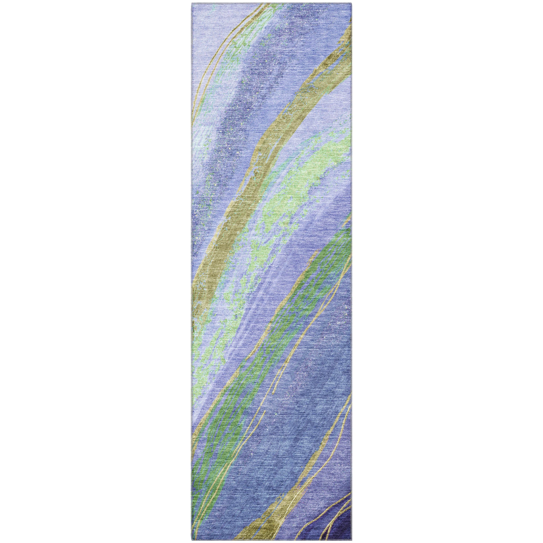 Florence Machine Washable Transitional Purple Rug 2'3" x 7'6" #shape_Runner