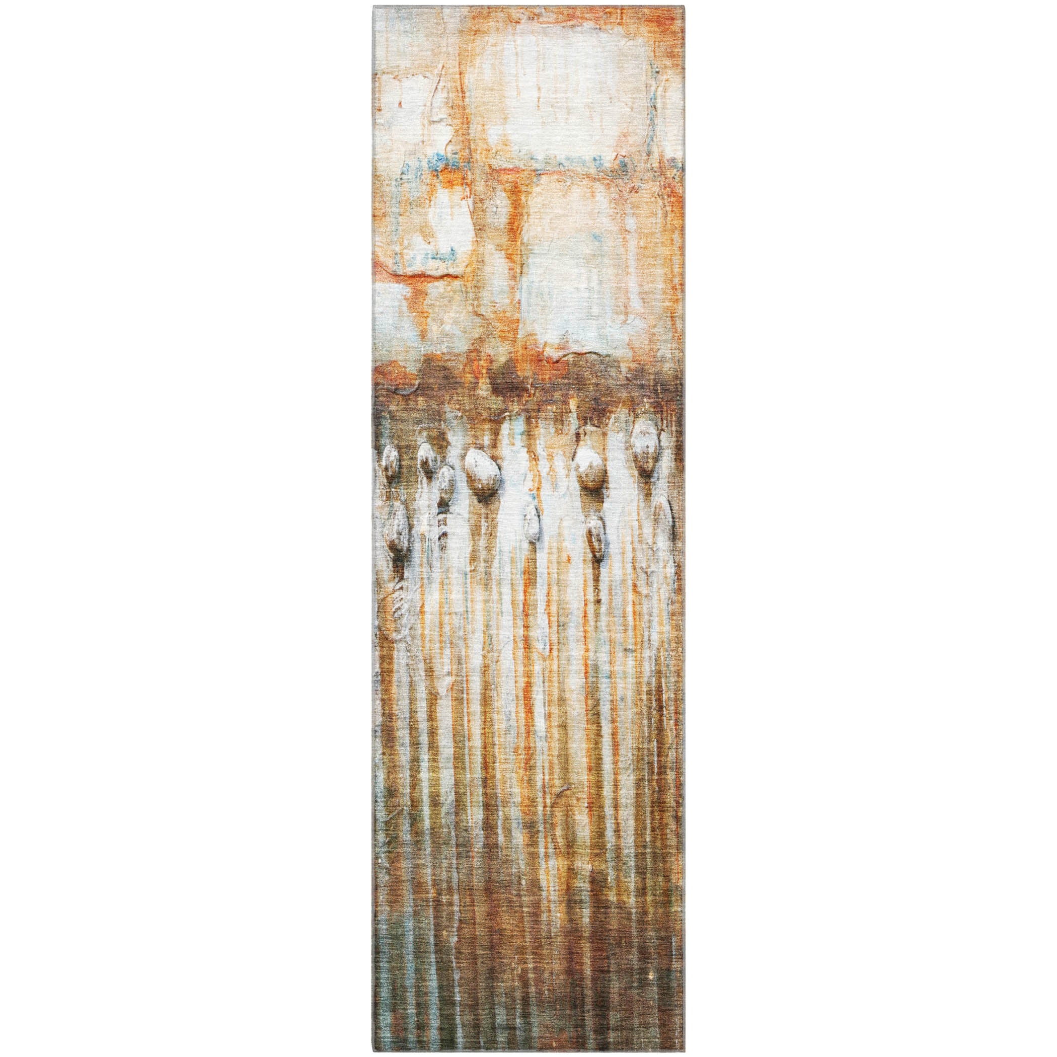 Luang Prabang Machine Washable Transitional Paprika Orange Rug 2'3" x 7'6" #shape_Runner