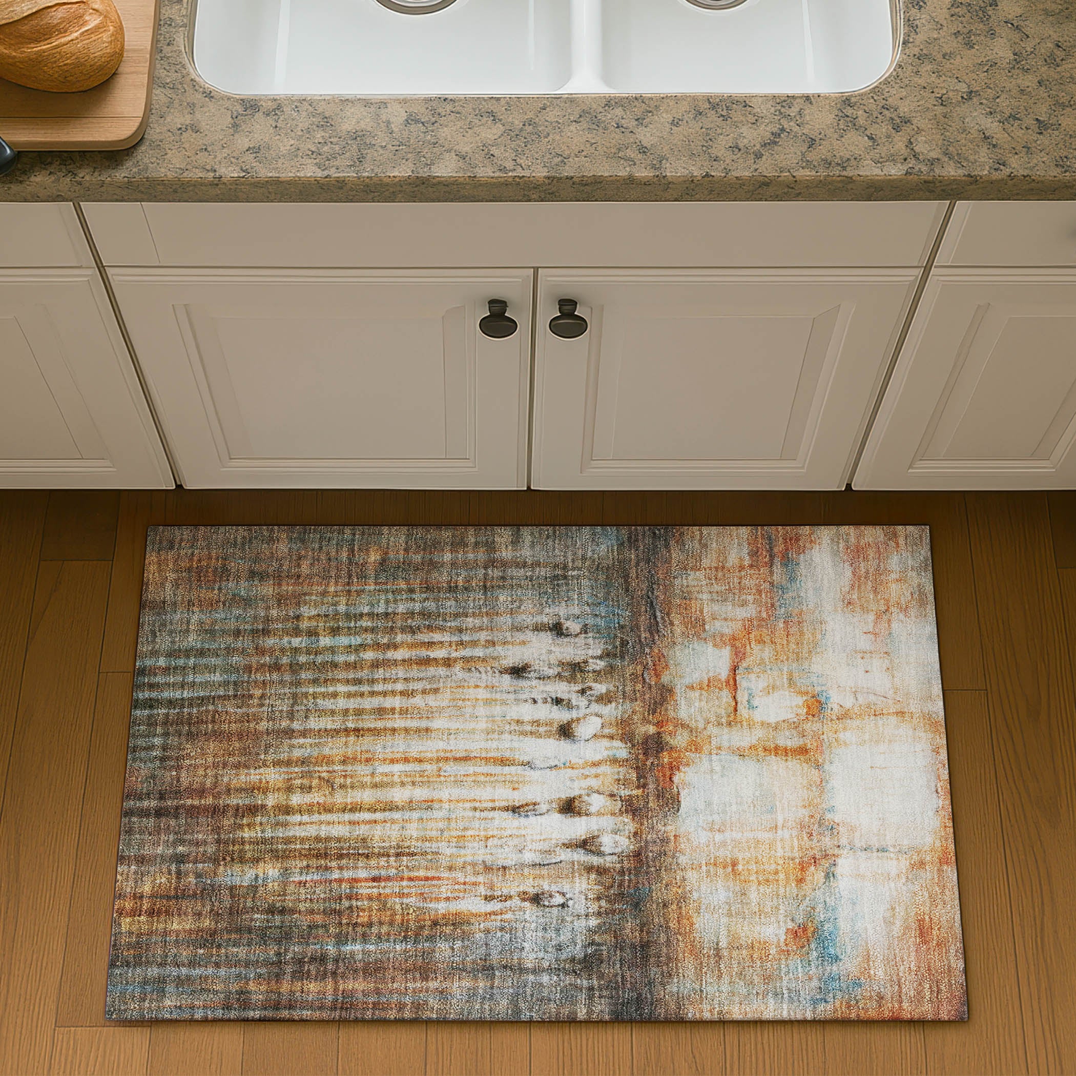 Luang Prabang Machine Washable Transitional Paprika Orange Rug 1'8" x 2'6" #shape_Rectangle