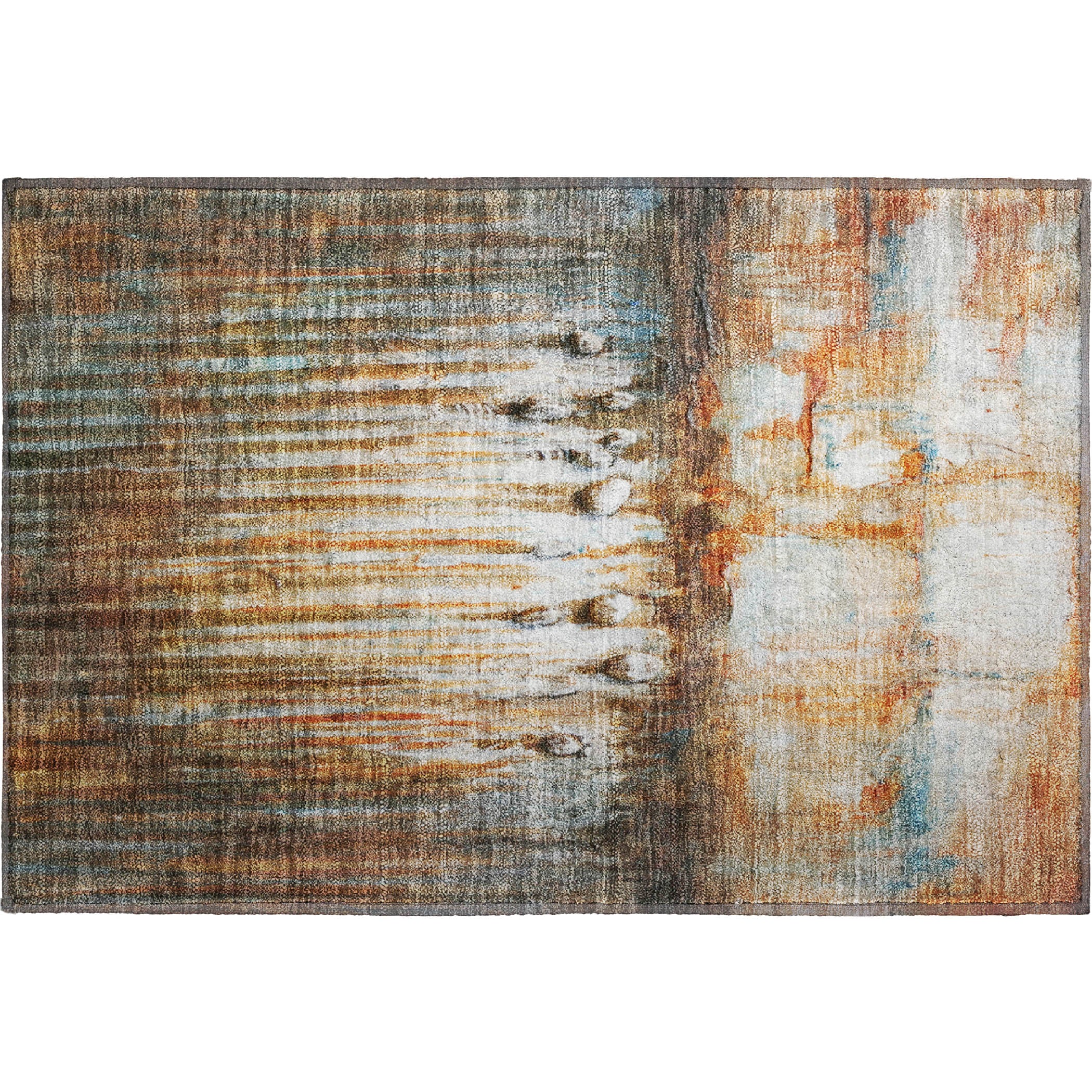 Luang Prabang Machine Washable Transitional Paprika Orange Rug 1'8" x 2'6" #shape_Rectangle