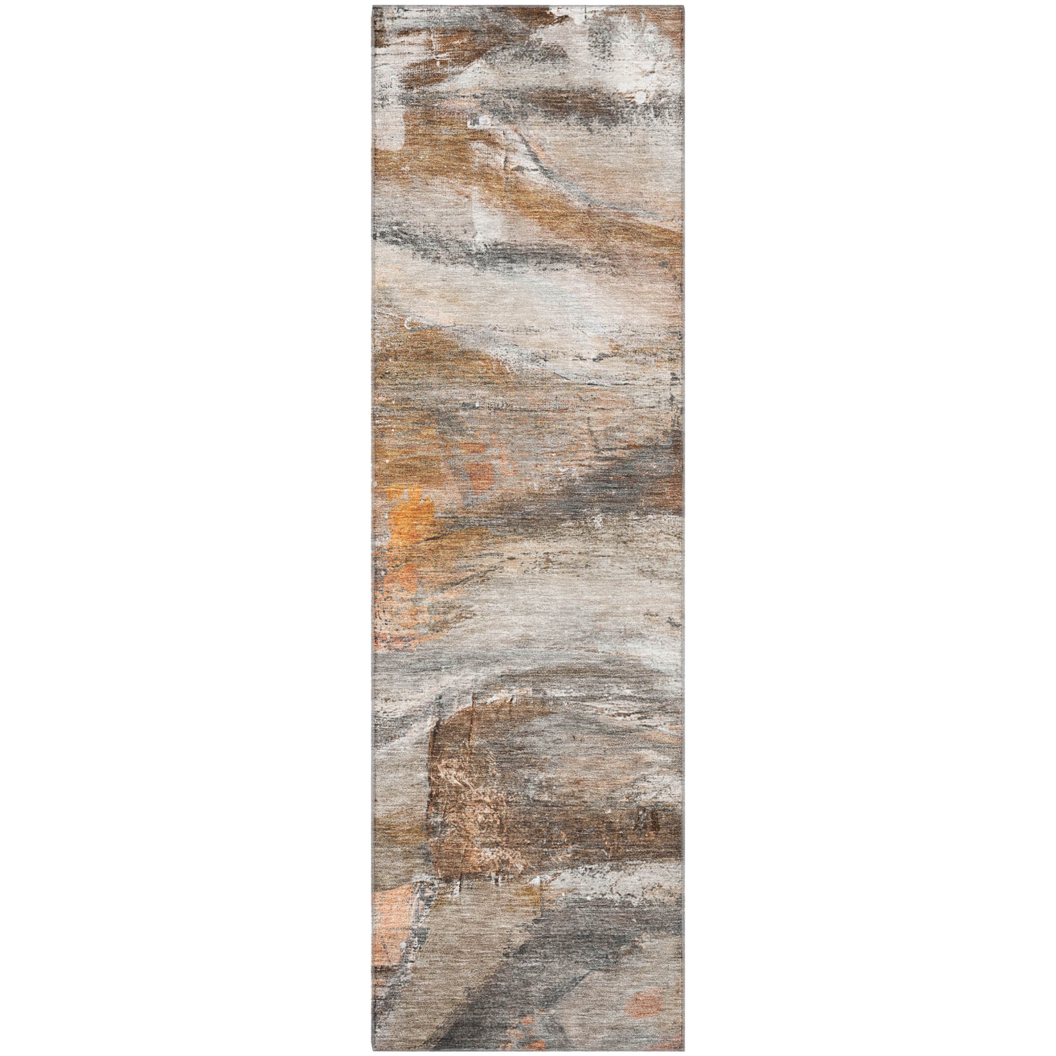 Lima Machine Washable Transitional Brown Rug 2'3" x 7'6" #shape_Runner