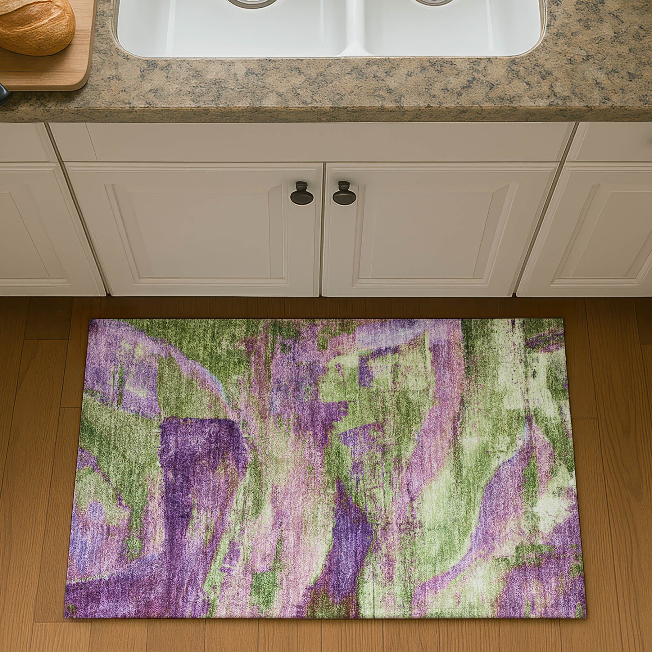 Cartagena Machine Washable Transitional Purple Rug 1'8" x 2'6" #shape_Rectangle