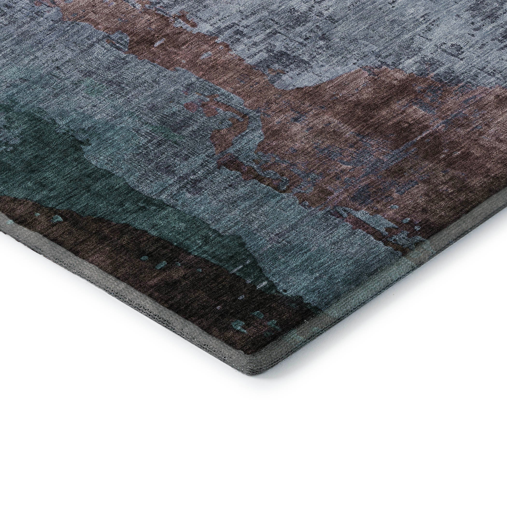 Rome Machine Washable Transitional Blue Rug 1'8" x 2'6" #shape_Rectangle