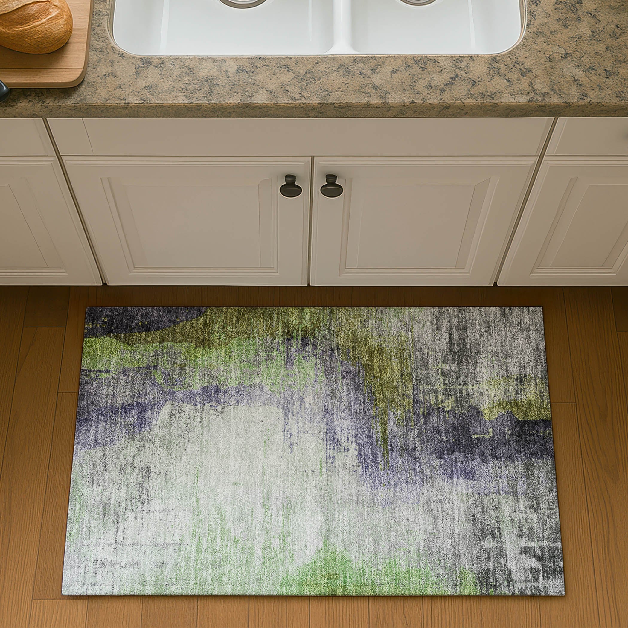 Rome Machine Washable Transitional Plum Purple Rug 1'8" x 2'6" #shape_Rectangle