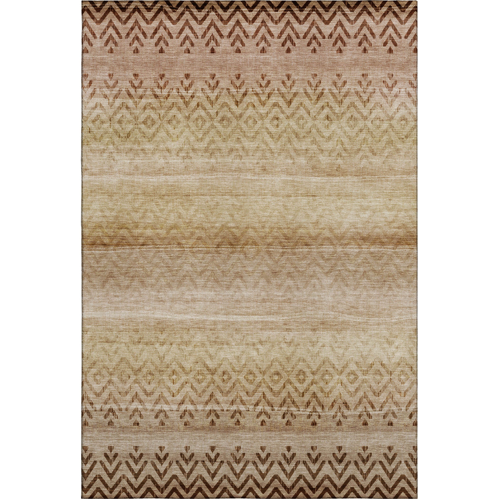Queenstown Machine Washable Transitional Beige Brown Rug 2'6" x 3'10" #shape_Rectangle