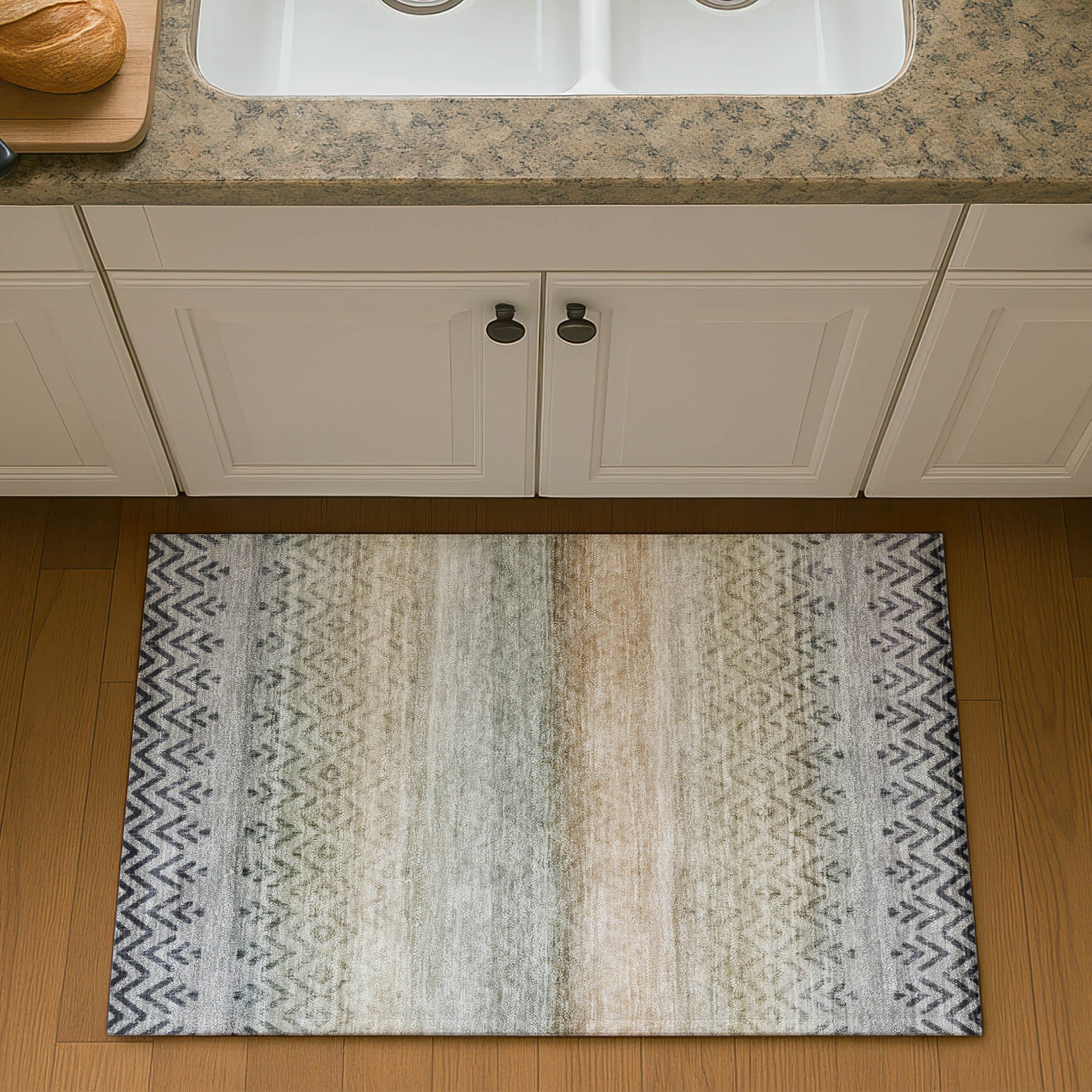 Queenstown Machine Washable Transitional Gray Rug 1'8" x 2'6" #shape_Rectangle