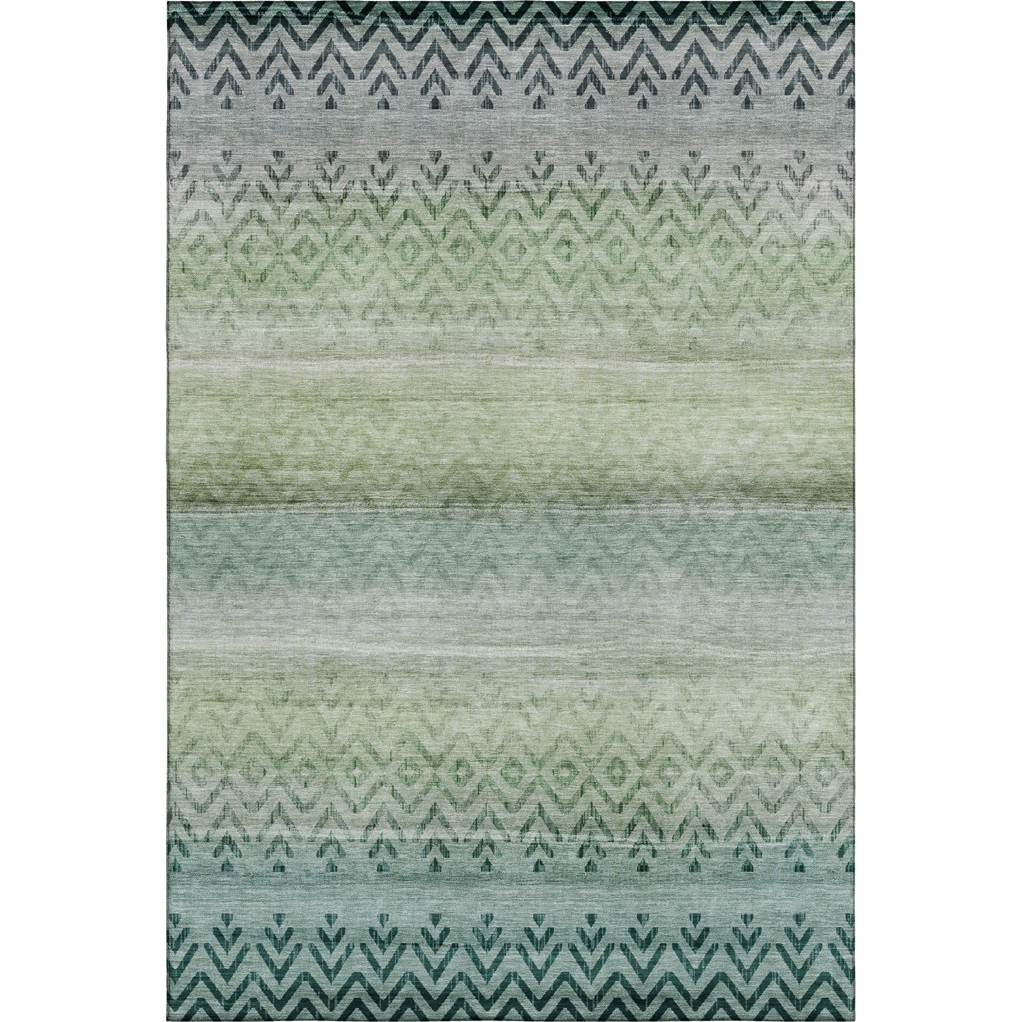Queenstown Machine Washable Transitional Teal Rug 2'6" x 3'10" #shape_Rectangle