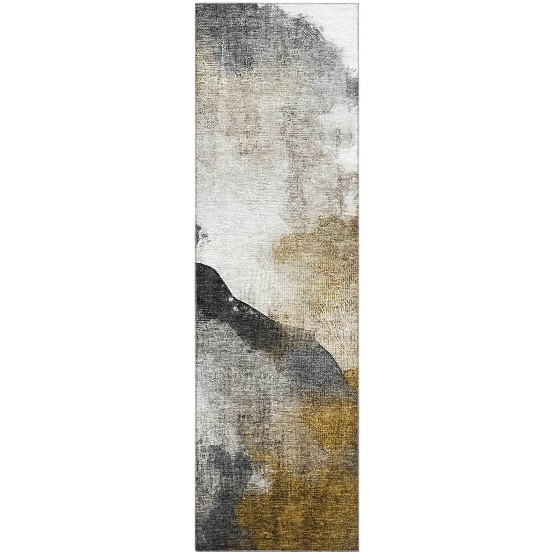 Cairo Machine Washable Transitional Brown Rug 2'3" x 7'6" #shape_Runner