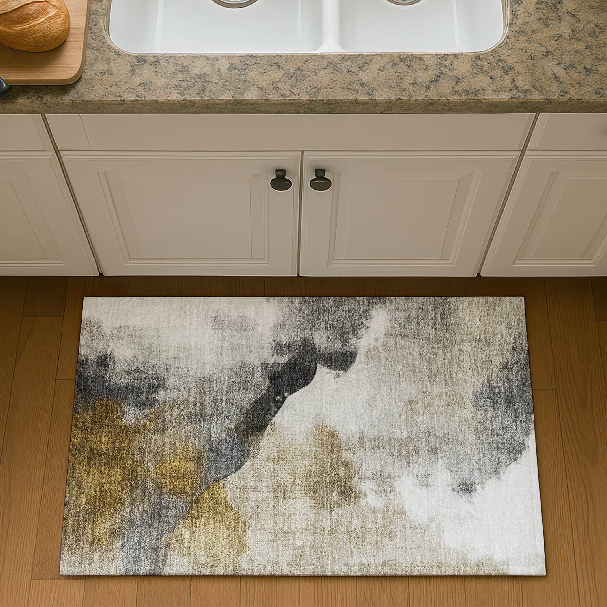 Cairo Machine Washable Transitional Brown Rug 1'8" x 2'6" #shape_Rectangle