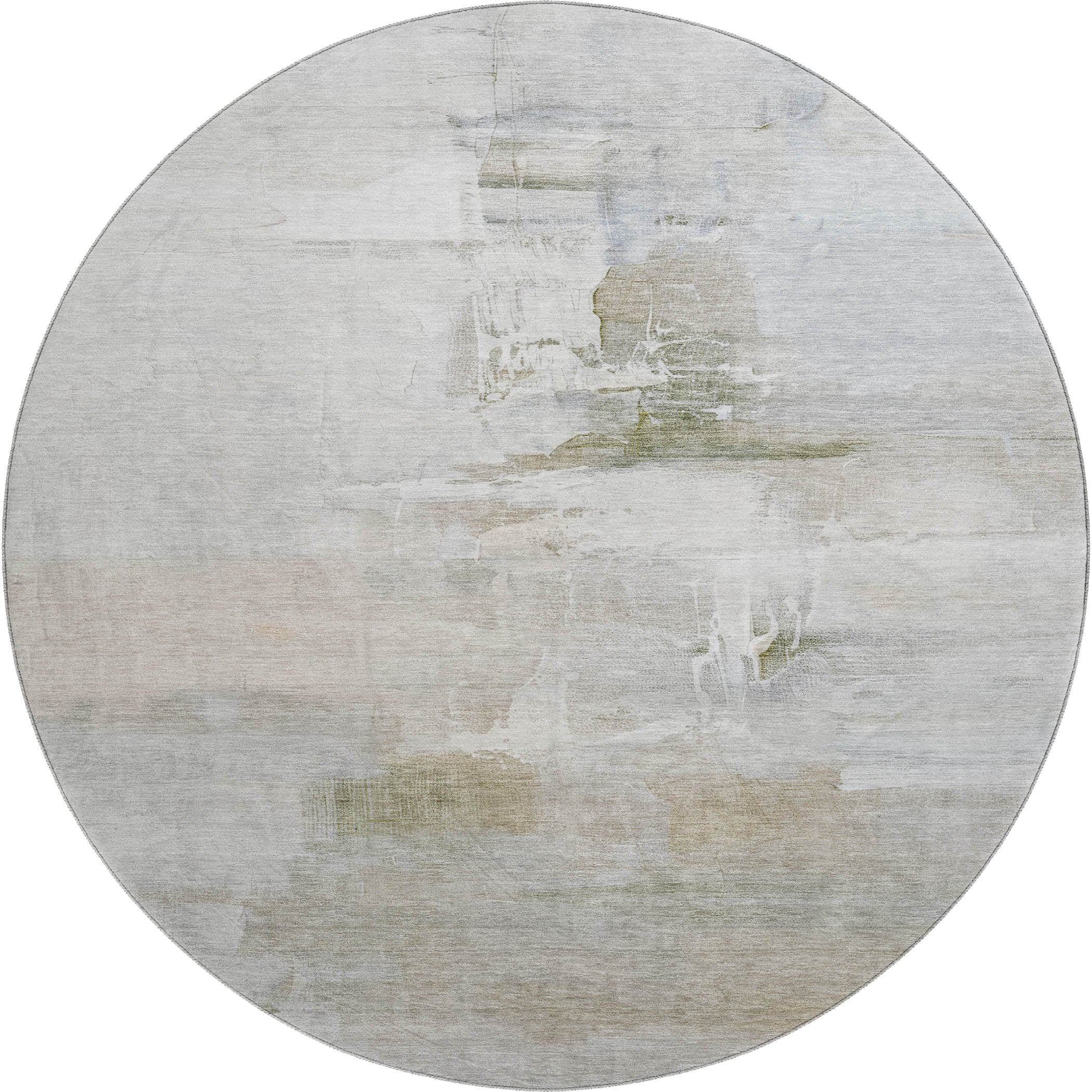 Sarajevo Machine Washable Transitional Linen Ivory Rug 8' x 8' #shape_Round
