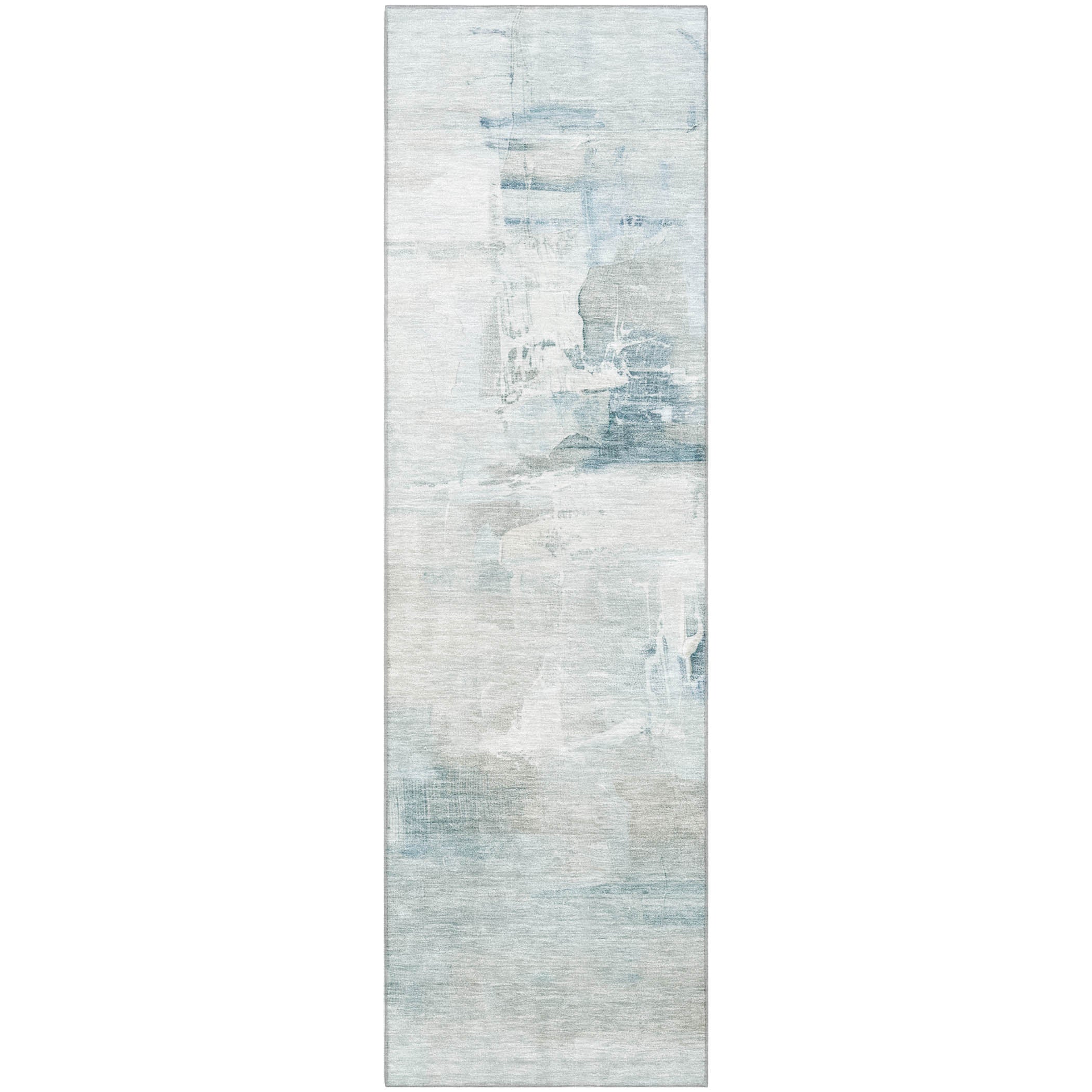 Sarajevo Machine Washable Transitional Sky Blue Rug 2'3" x 7'6" #shape_Runner