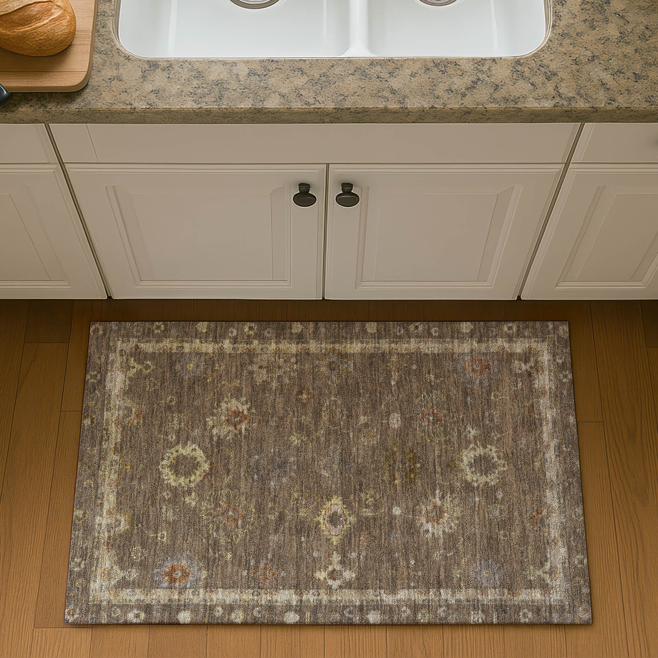 Ghent Machine Washable Traditional Chocolate Brown Rug 1'8" x 2'6" #shape_Rectangle