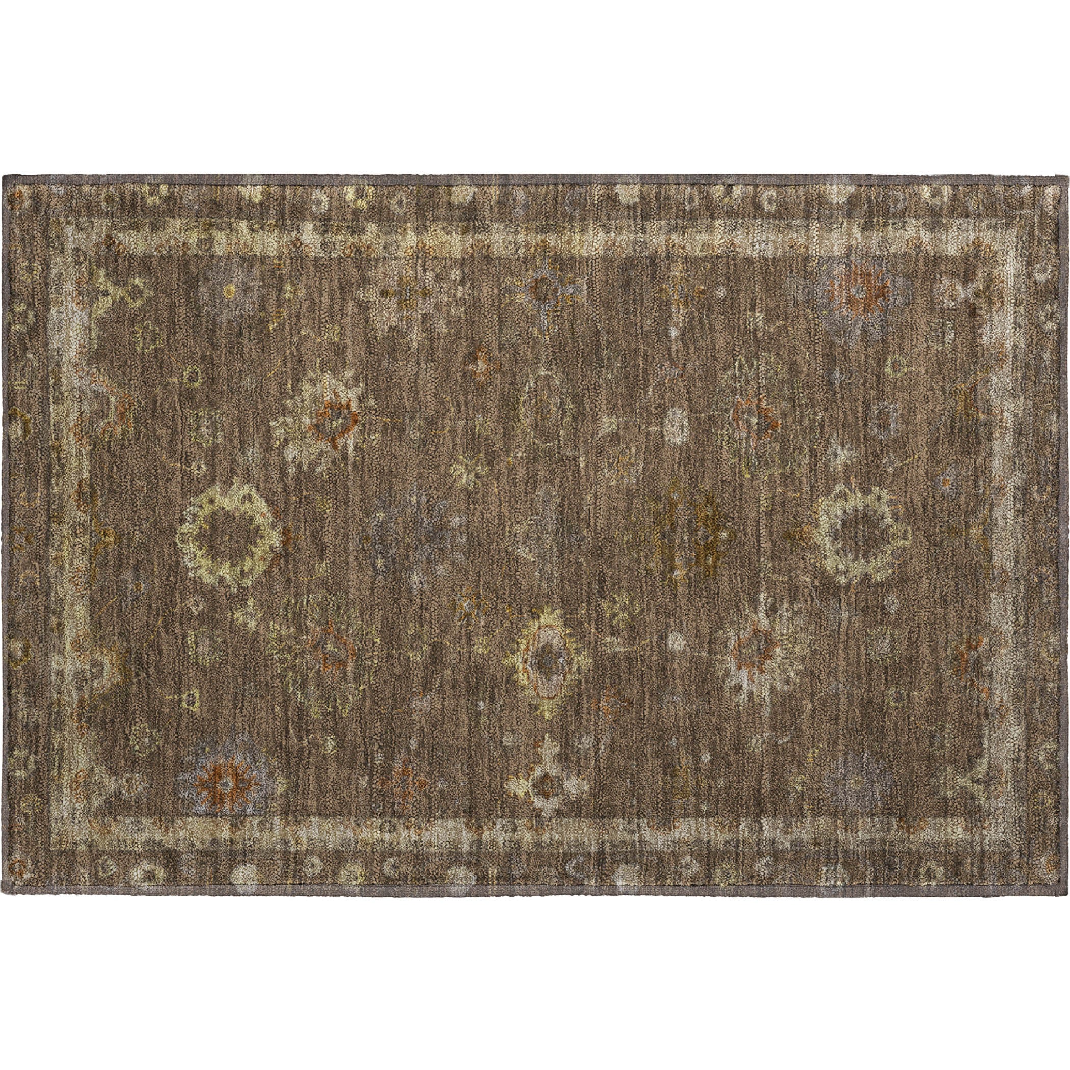 Ghent Machine Washable Traditional Chocolate Brown Rug 1'8" x 2'6" #shape_Rectangle