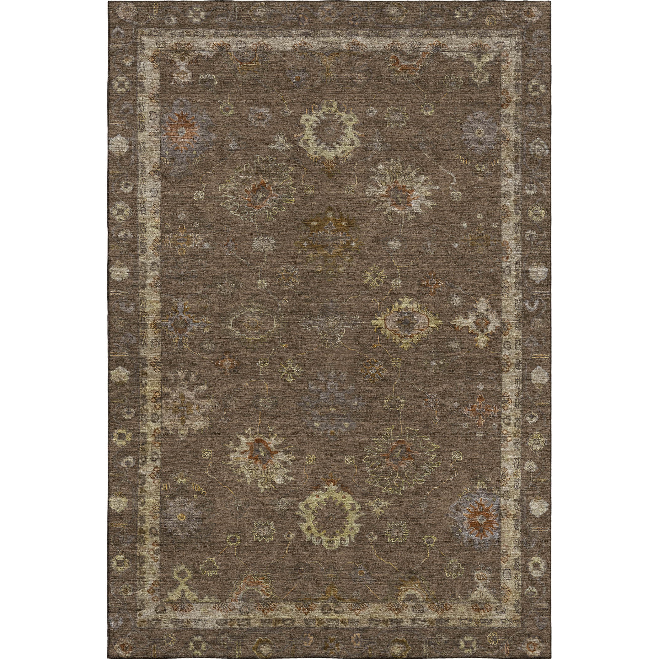 Ghent Machine Washable Traditional Chocolate Brown Rug 2'6" x 3'10" #shape_Rectangle