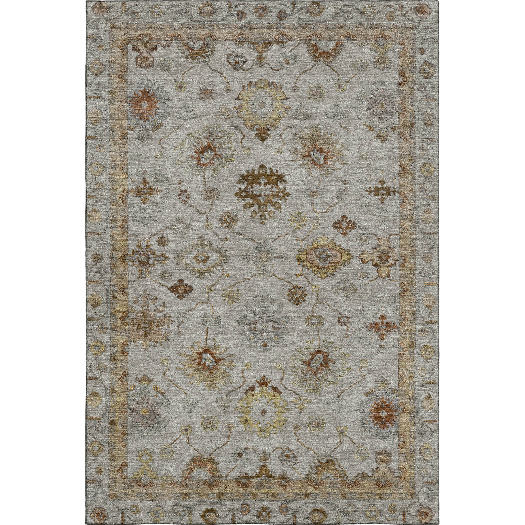 Ghent Machine Washable Traditional Taupe Brown Rug 2'6" x 3'10" #shape_Rectangle