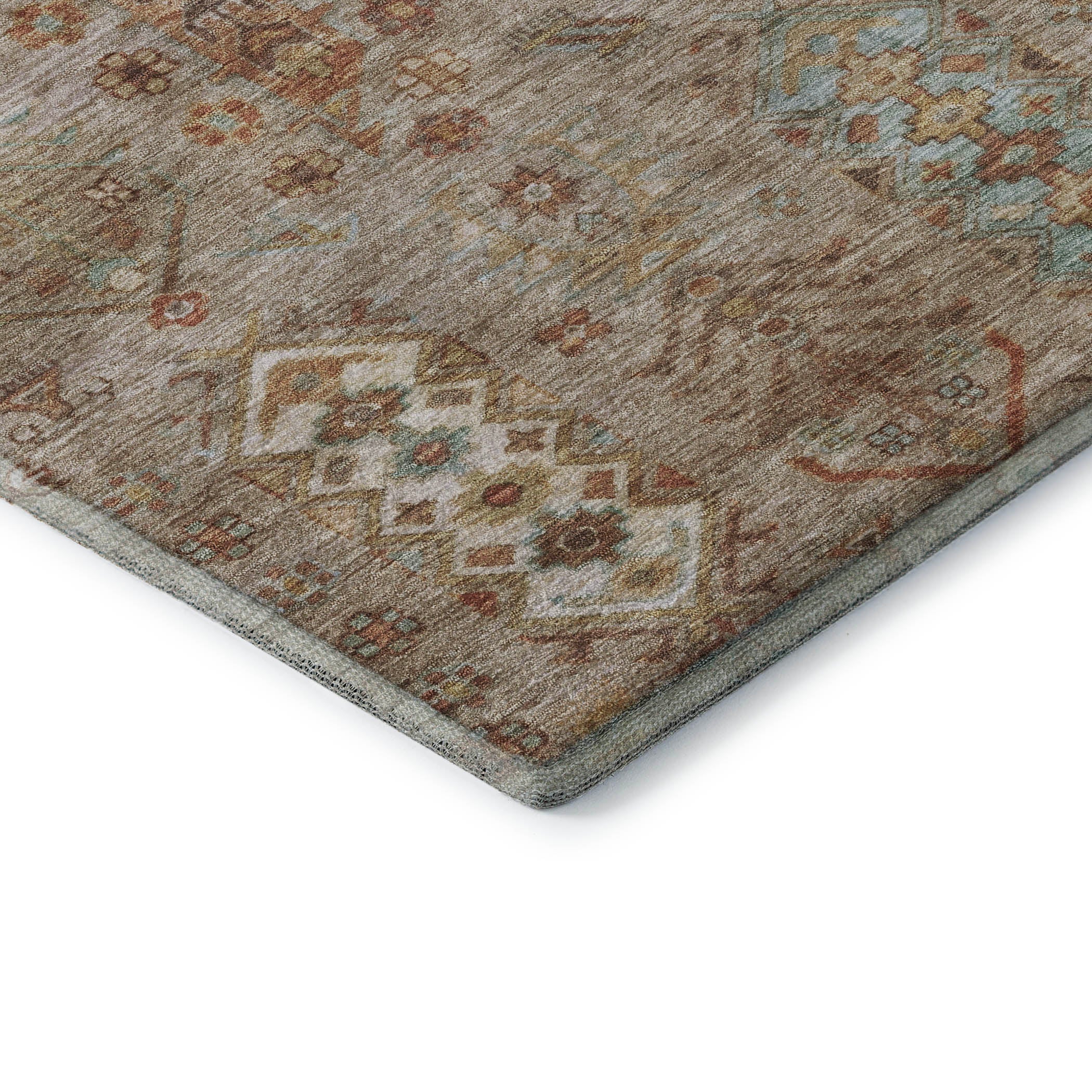 Havana Machine Washable Traditional Beige Brown Rug 1'8" x 2'6" #shape_Rectangle