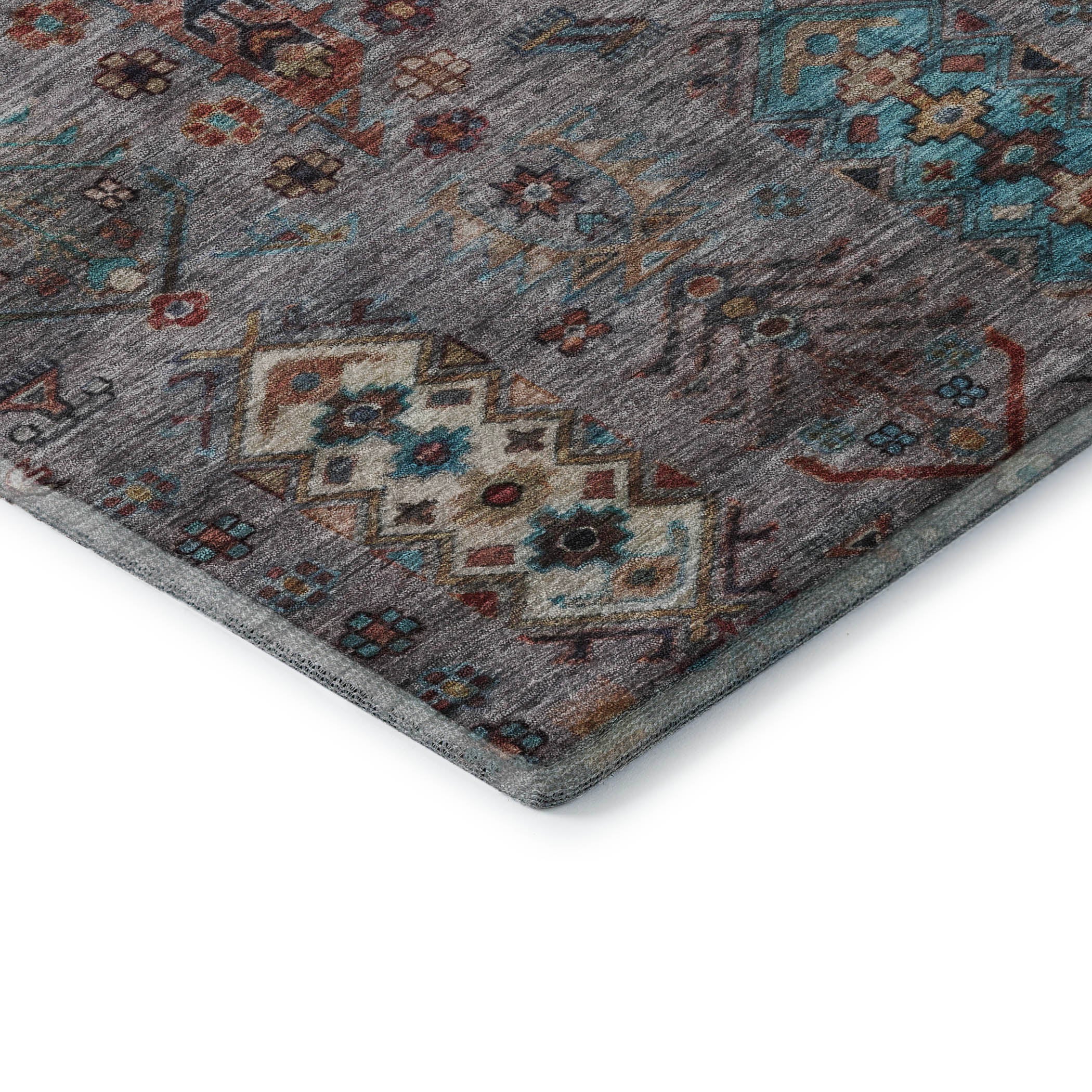 Havana Machine Washable Traditional Gray Rug 1'8" x 2'6" #shape_Rectangle