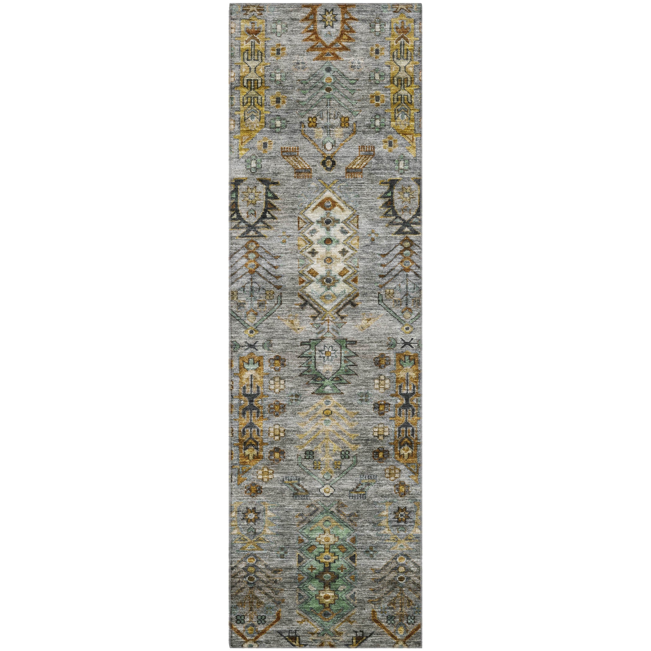 Havana Machine Washable Traditional Pewter Gray Rug 2'3" x 7'6" #shape_Runner