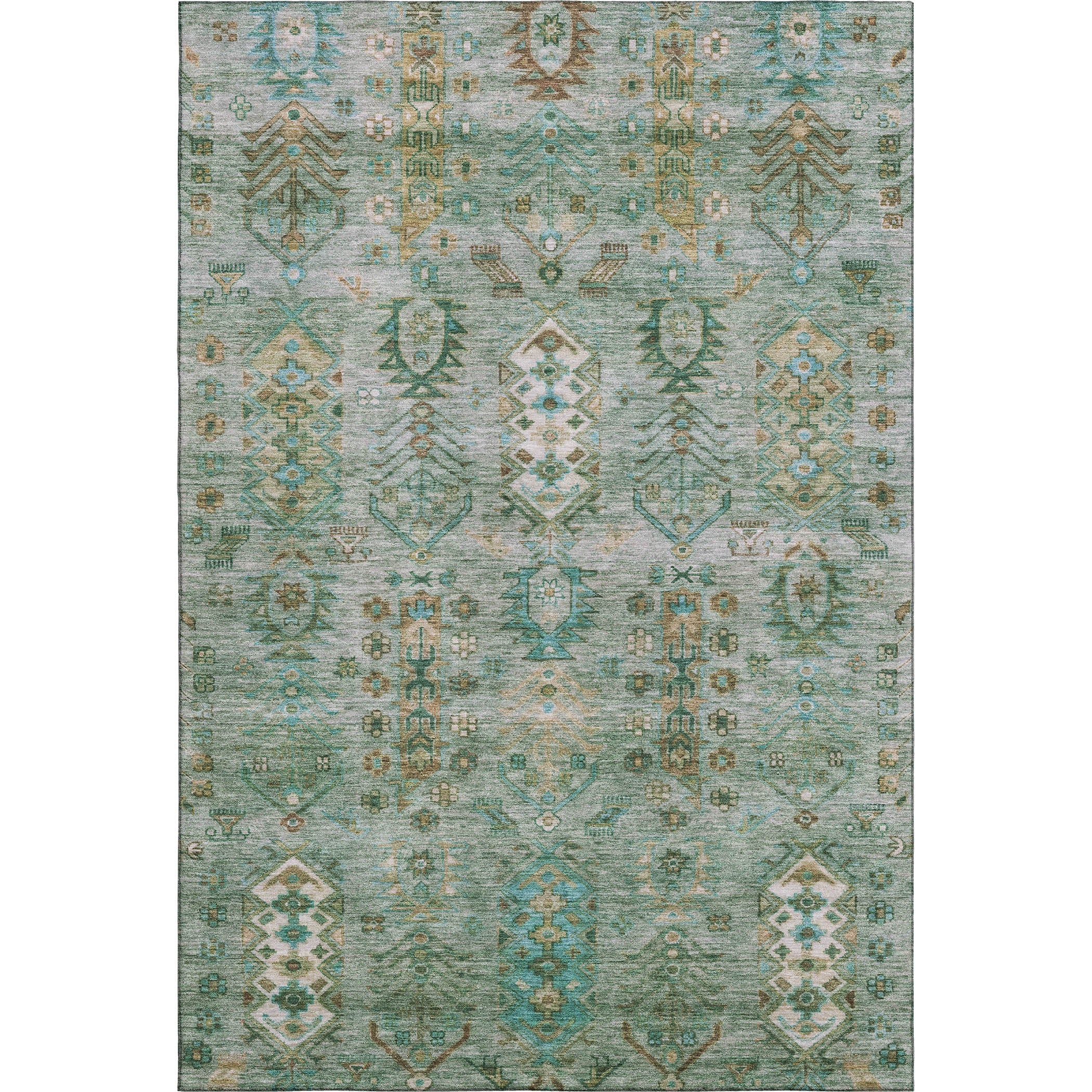 Havana Machine Washable Traditional Sage Green Rug 2'6" x 3'10" #shape_Rectangle