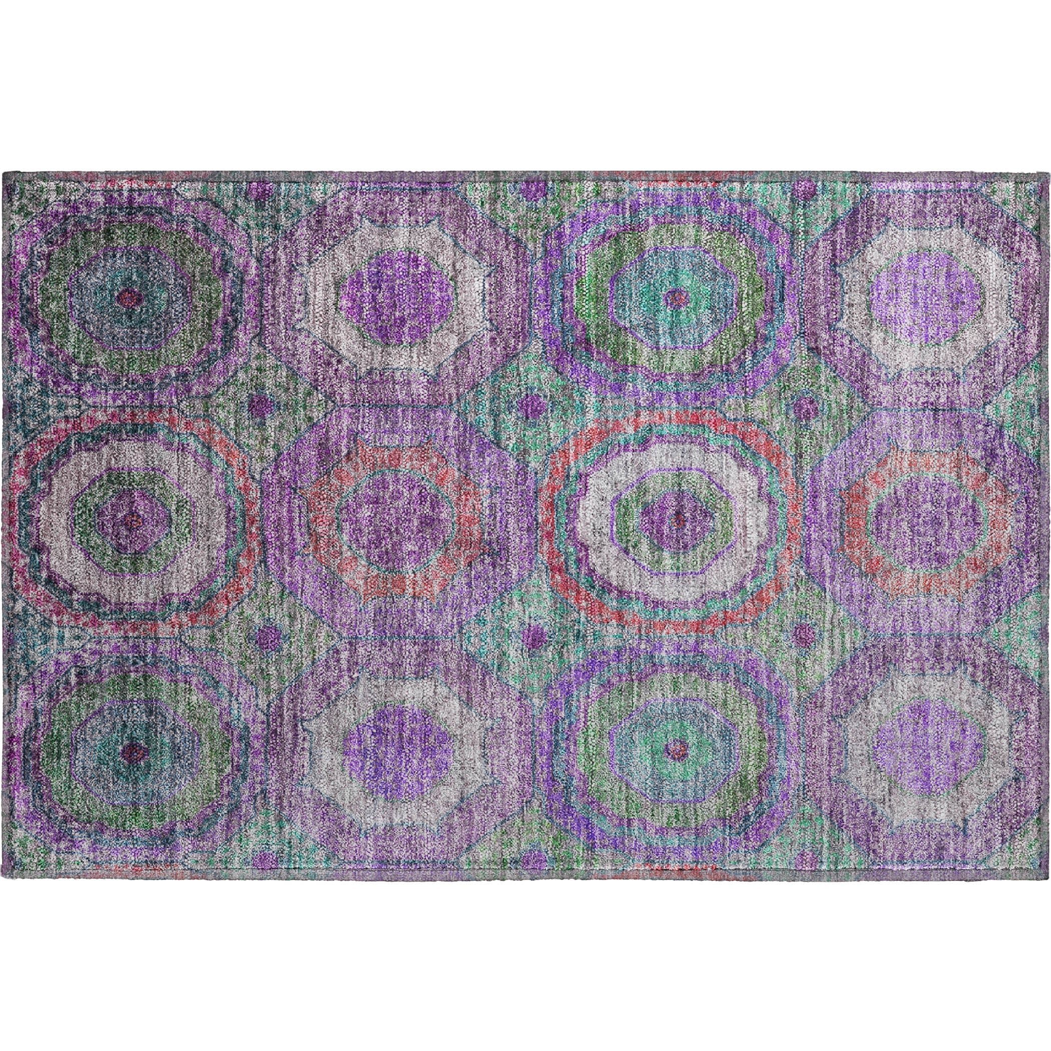 Athens Machine Washable Transitional Purple Rug 1'8" x 2'6" #shape_Rectangle