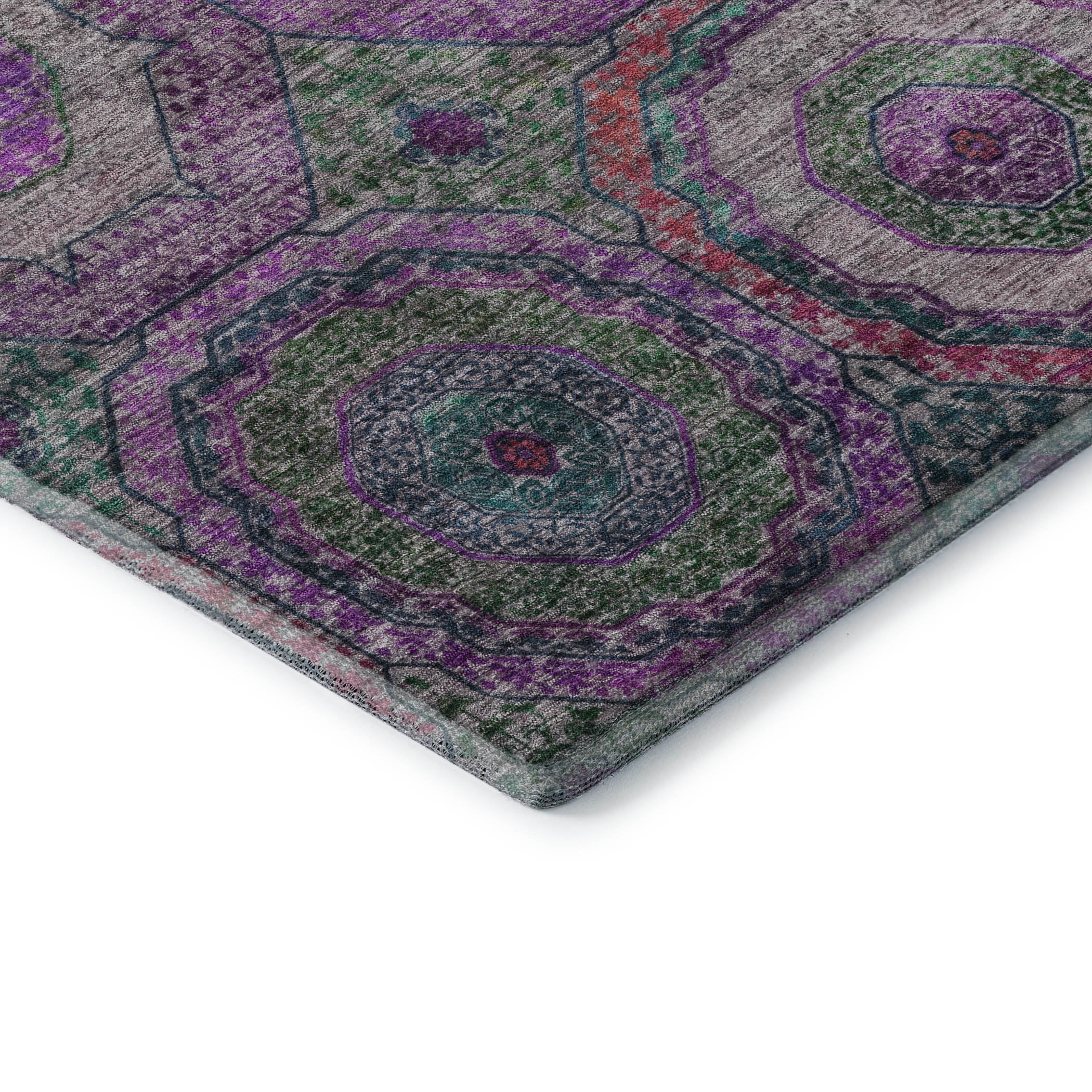 Athens Machine Washable Transitional Purple Rug 1'8" x 2'6" #shape_Rectangle