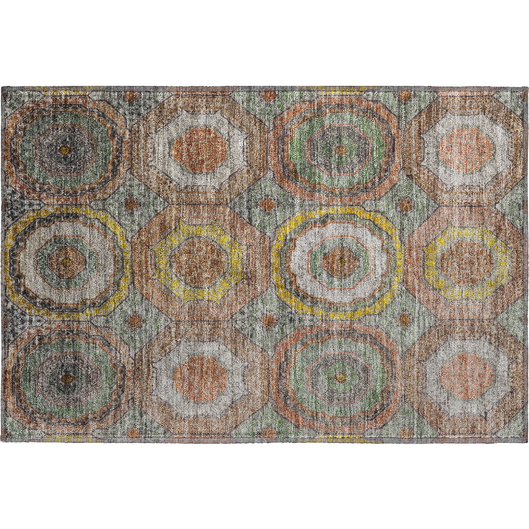 Budapest Machine Washable Transitional Sage Green Rug 1'8" x 2'6" #shape_Rectangle