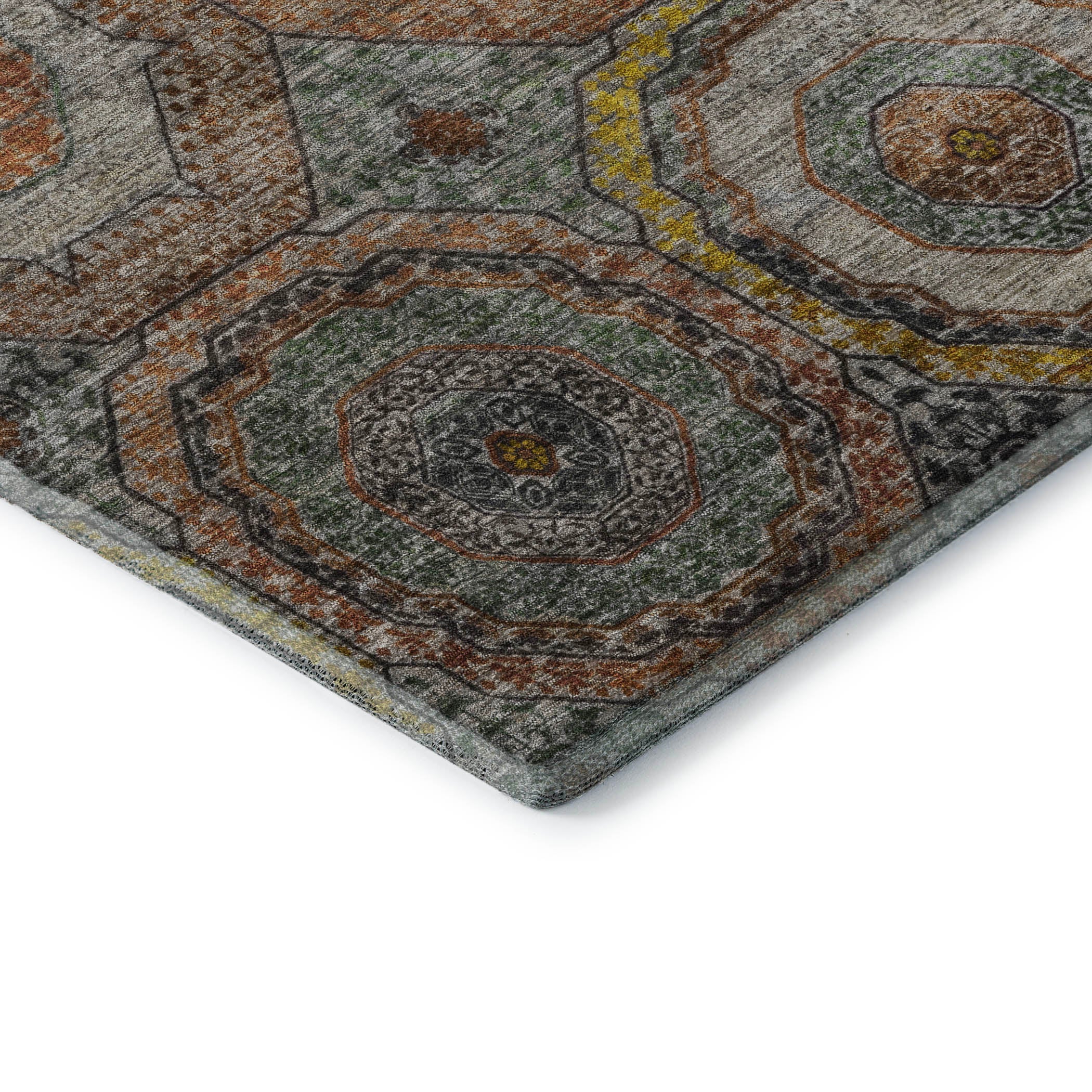 Budapest Machine Washable Transitional Sage Green Rug 1'8" x 2'6" #shape_Rectangle