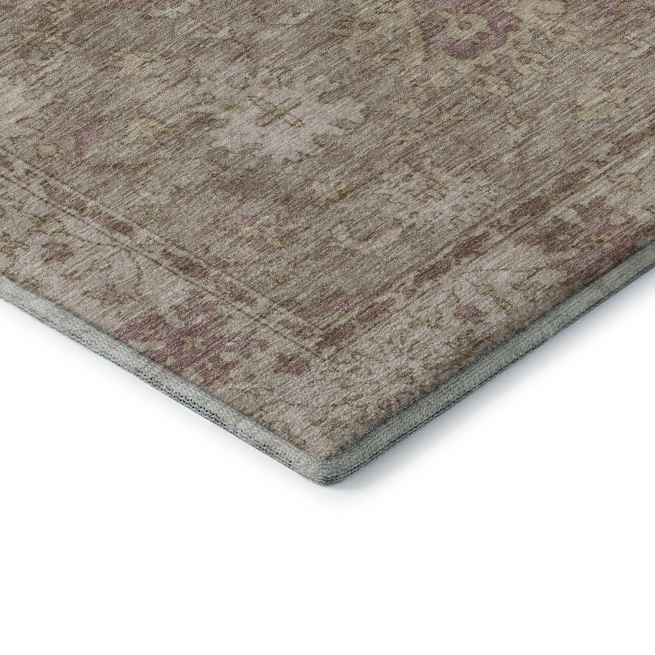Split Machine Washable Traditional Khaki Brown Rug 1'8" x 2'6" #shape_Rectangle