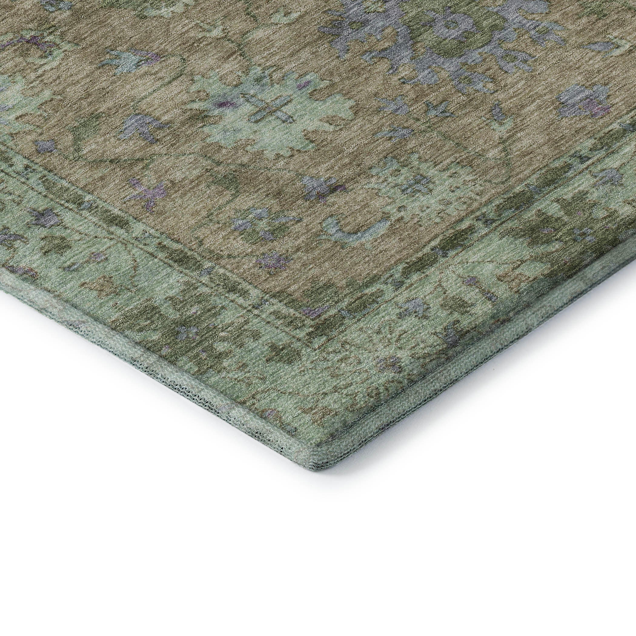 Prague Machine Washable Traditional Brown Rug 1'8" x 2'6" #shape_Rectangle