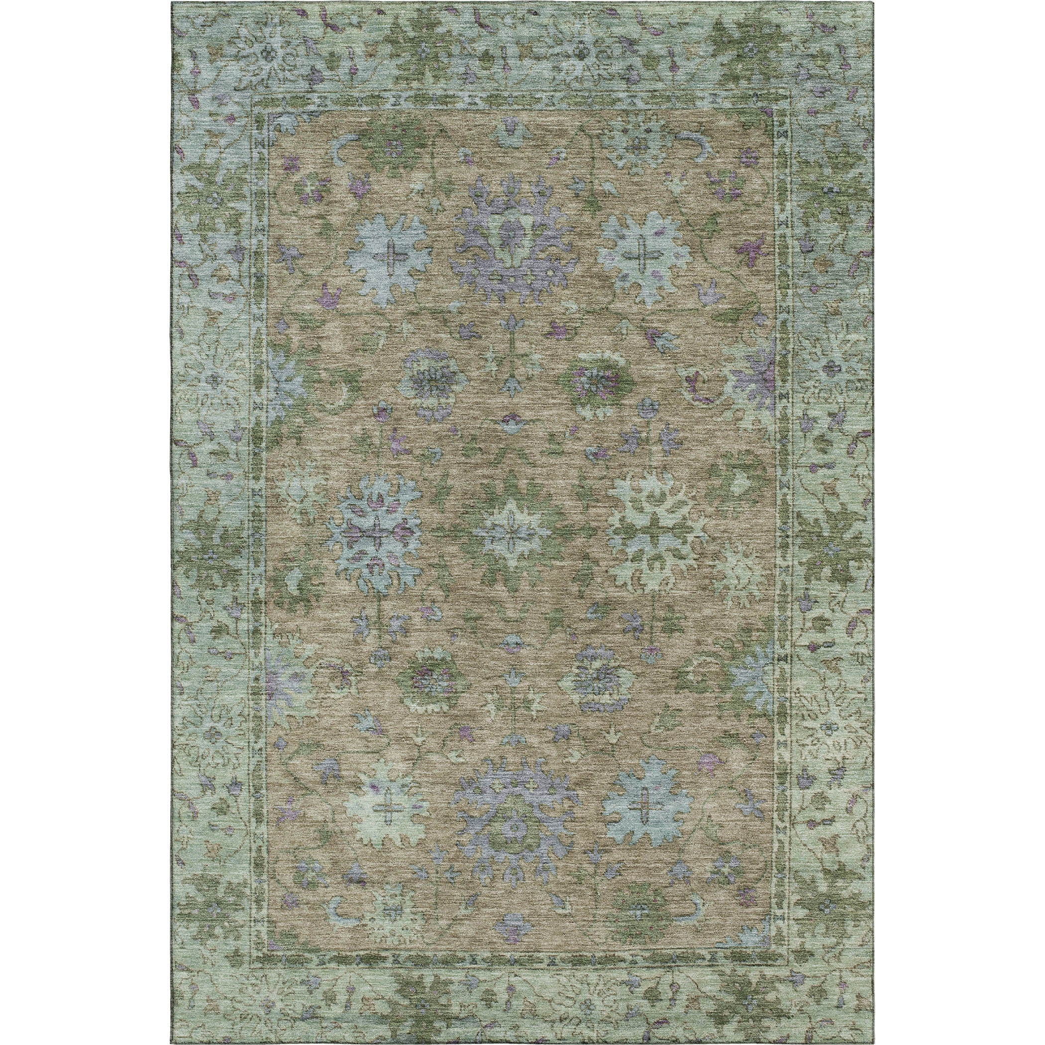 Prague Machine Washable Traditional Brown Rug 2'6" x 3'10" #shape_Rectangle