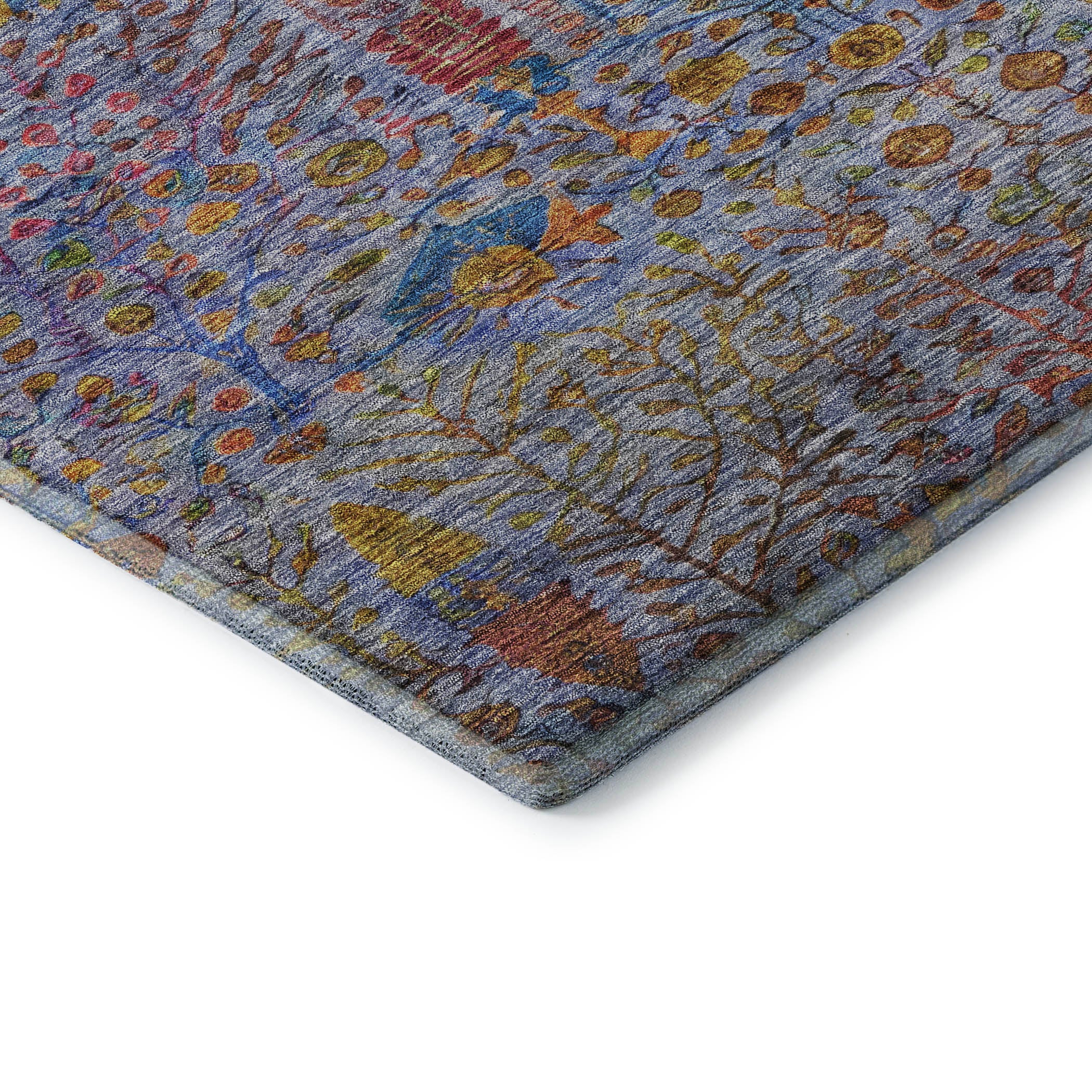 Antigua Machine Washable Transitional Blue Rug 1'8" x 2'6" #shape_Rectangle