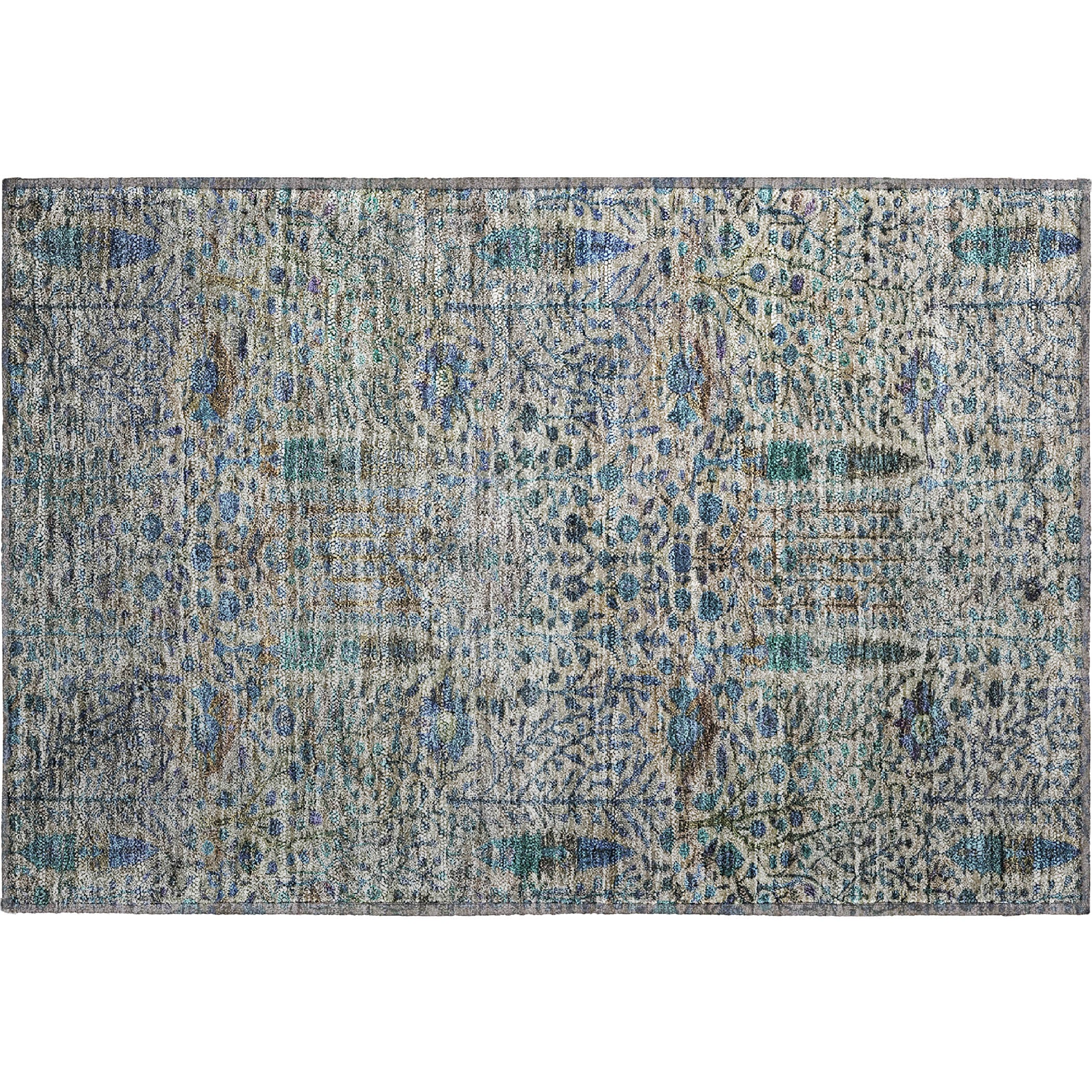 Antigua Machine Washable Transitional Brown Rug 1'8" x 2'6" #shape_Rectangle