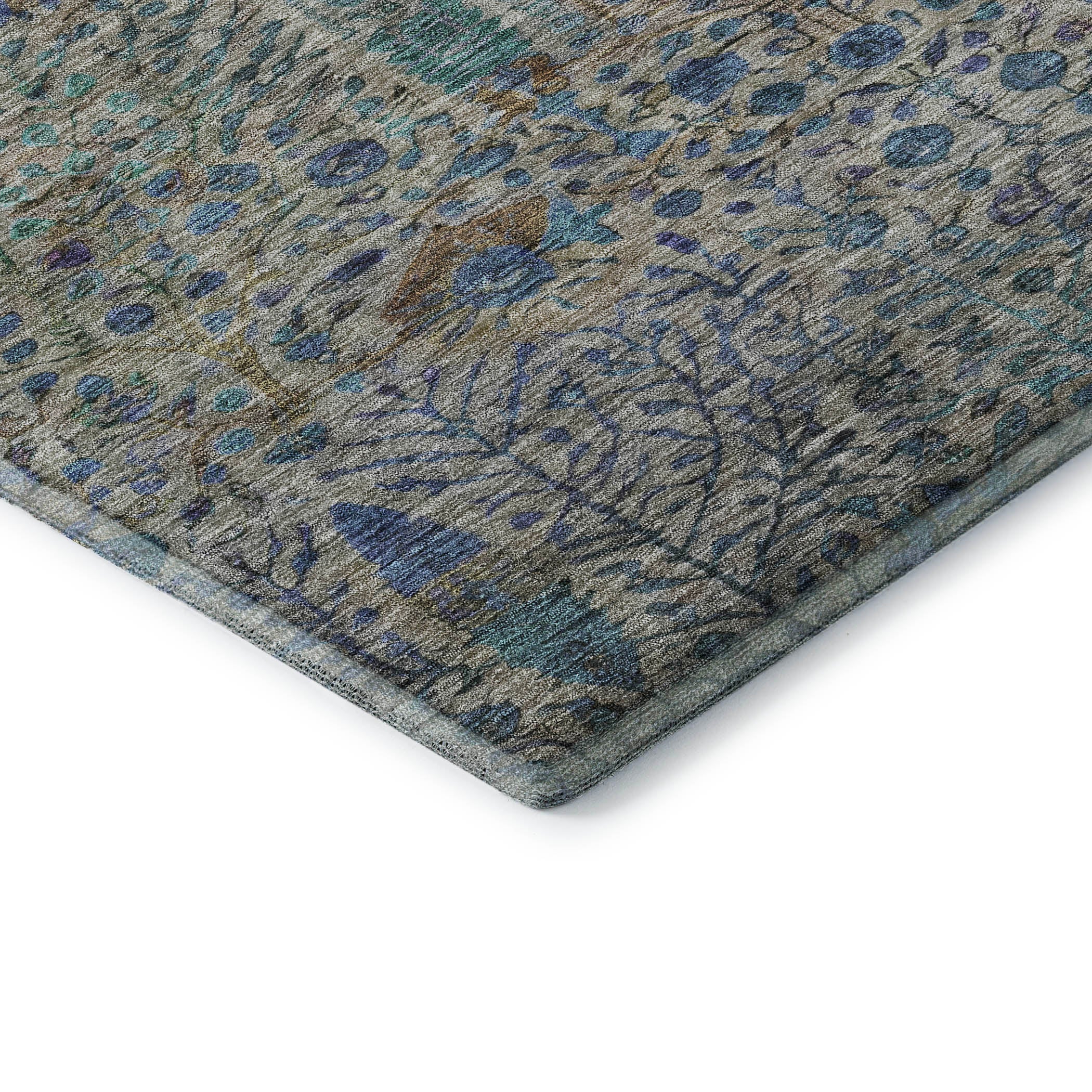 Antigua Machine Washable Transitional Brown Rug 1'8" x 2'6" #shape_Rectangle