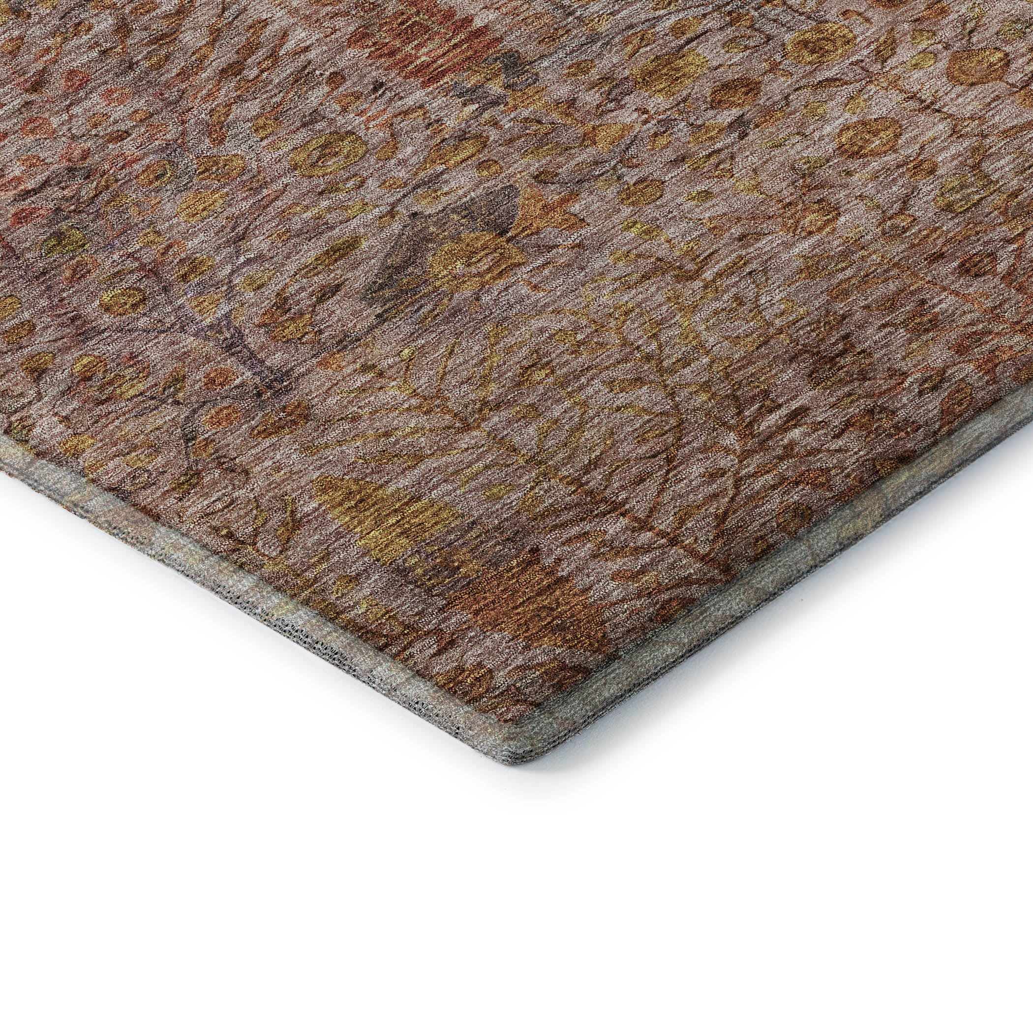 Antigua Machine Washable Transitional Terracotta Orange Rug 1'8" x 2'6" #shape_Rectangle
