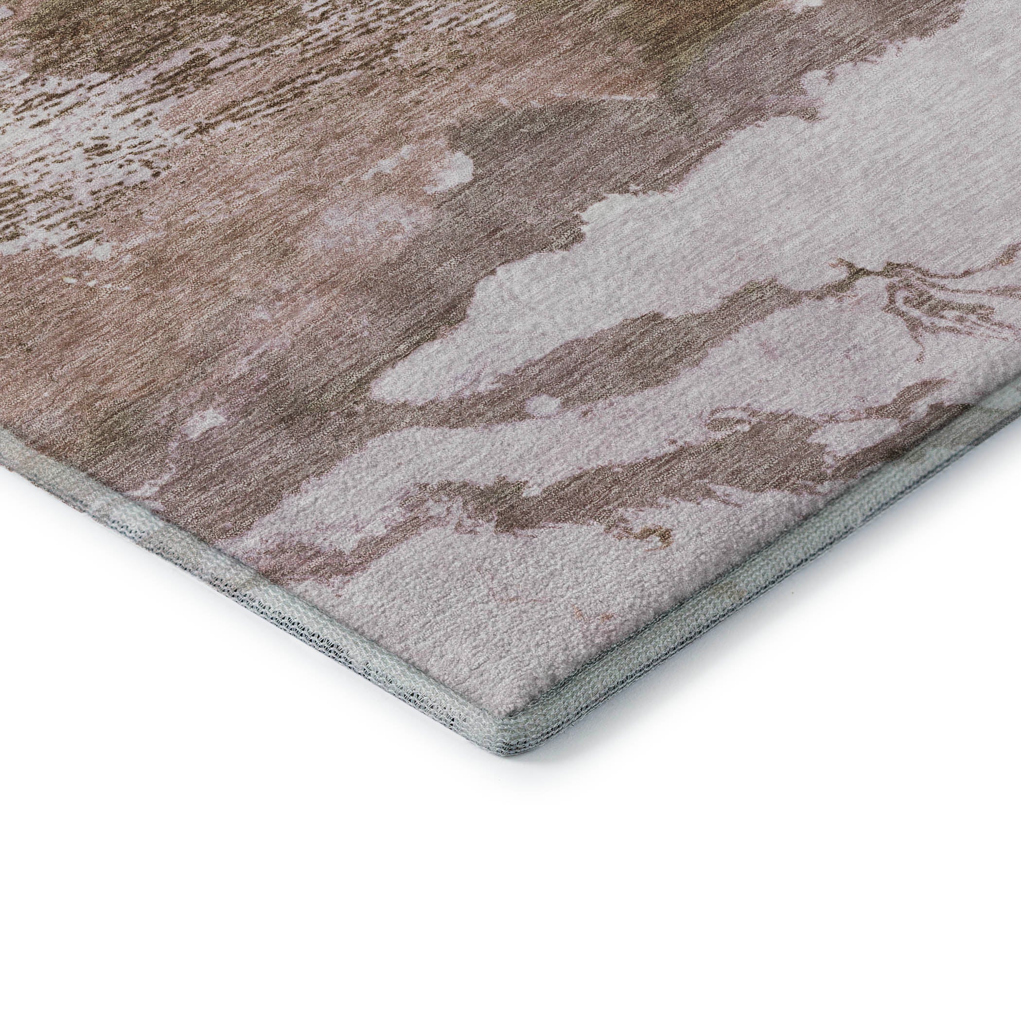 Queenstown Machine Washable Transitional Brown Rug 1'8" x 2'6" #shape_Rectangle