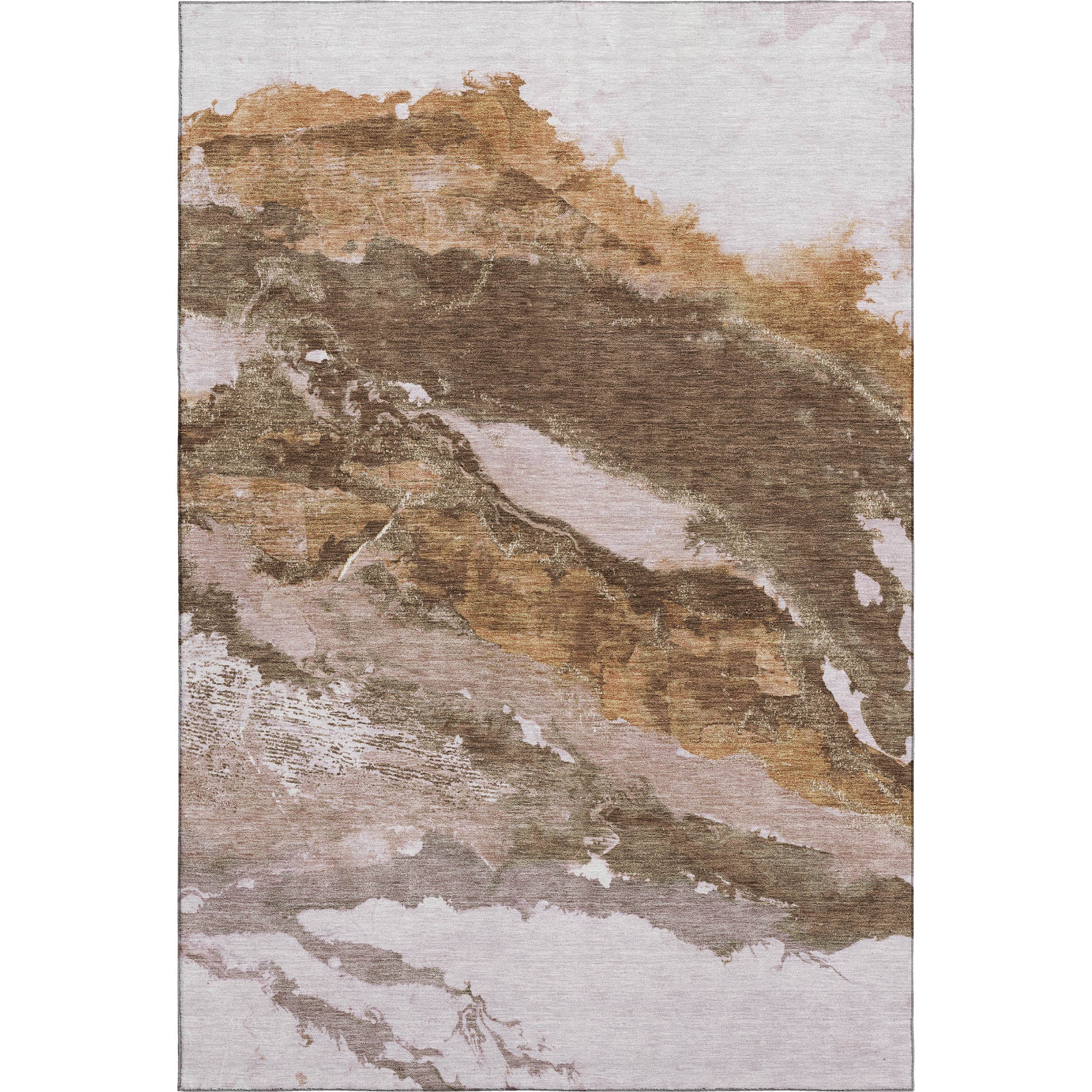 Queenstown Machine Washable Transitional Brown Rug 2'6" x 3'10" #shape_Rectangle