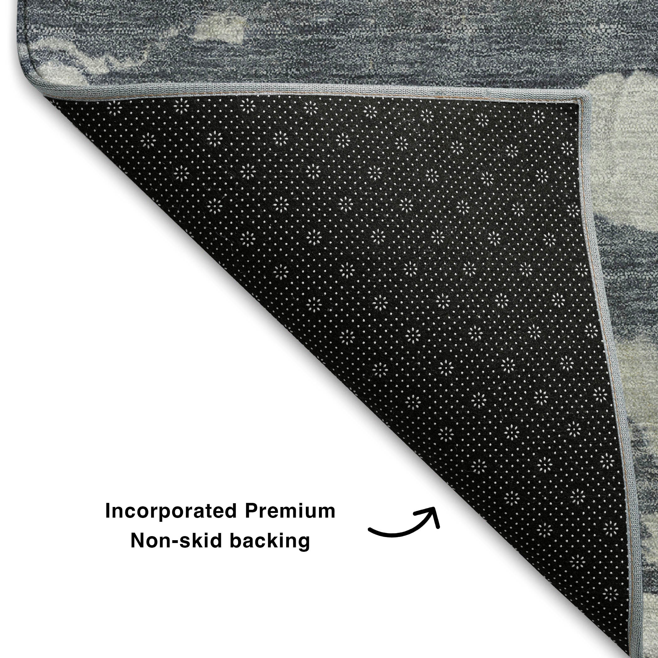 Queenstown Machine Washable Transitional Gray Rug 1'8" x 2'6" #shape_Rectangle