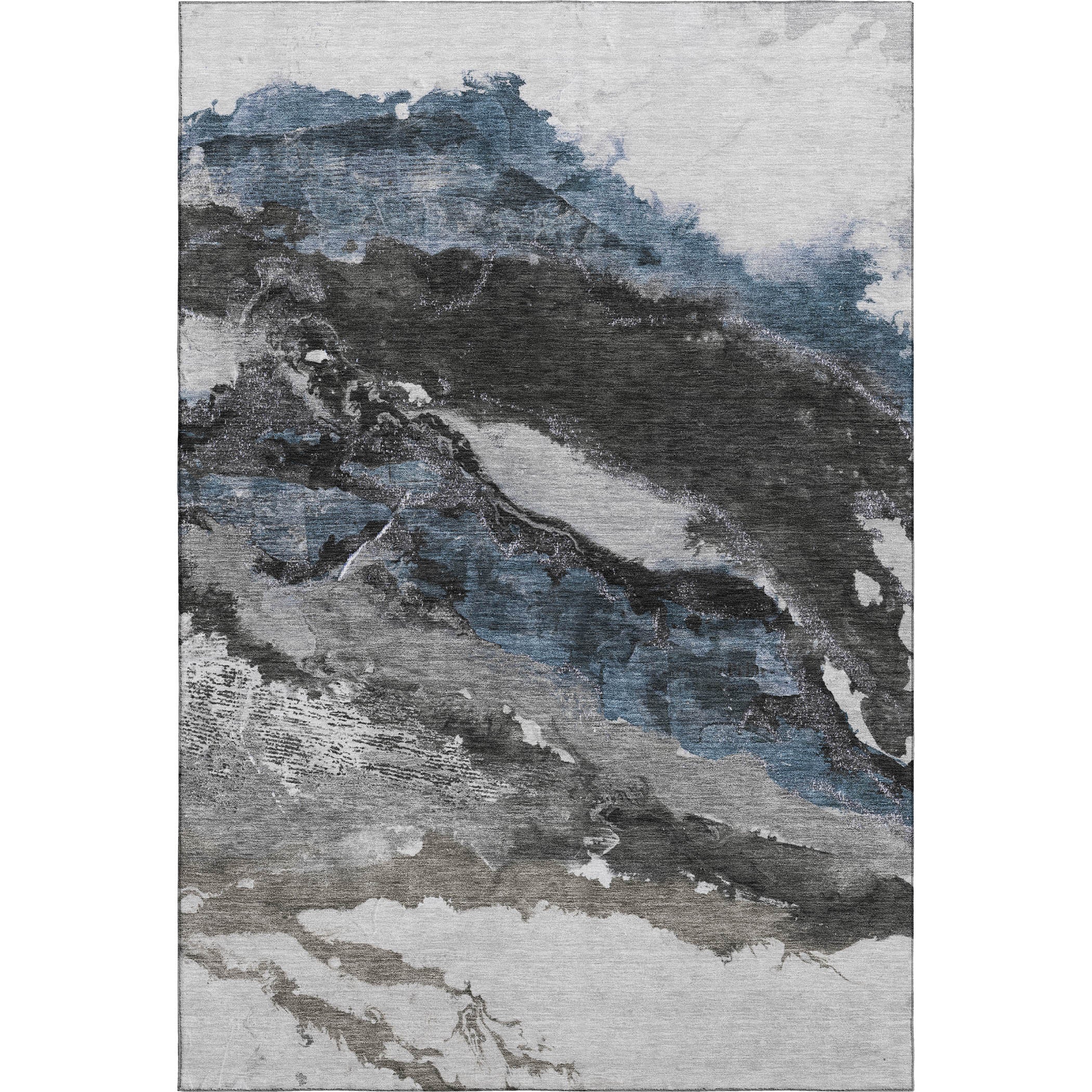 Queenstown Machine Washable Transitional Pewter Gray Rug 2'6" x 3'10" #shape_Rectangle