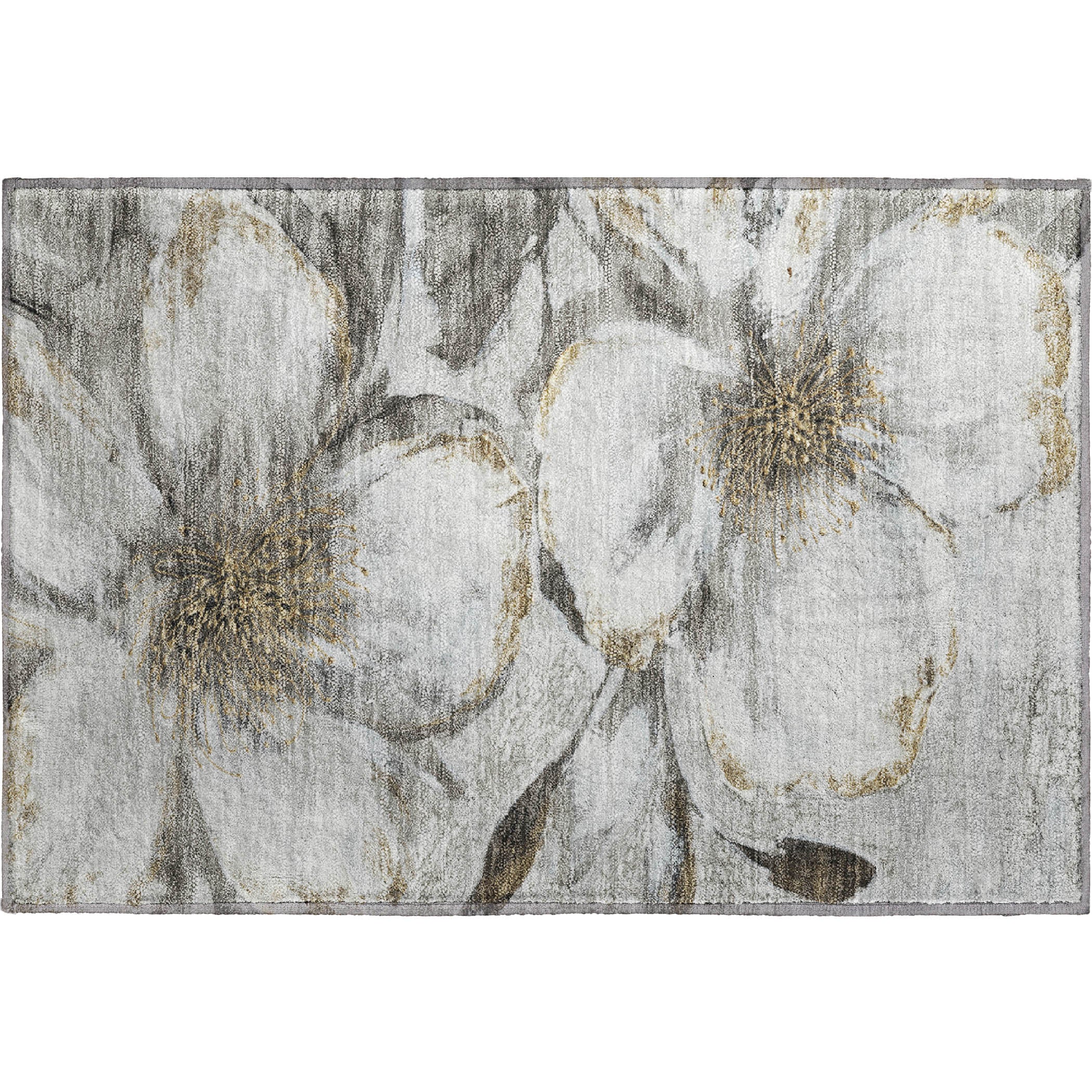 Baku Machine Washable Transitional Silver Gray Rug 1'8" x 2'6" #shape_Rectangle