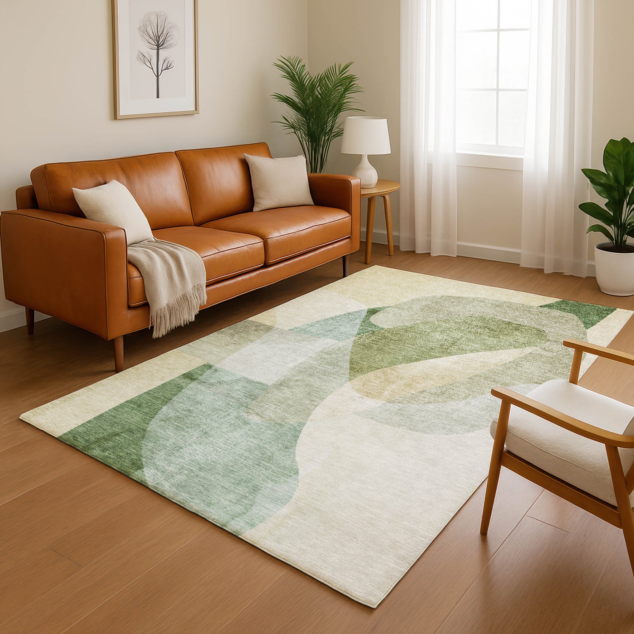 Valletta Machine Washable Transitional Aloe Green Rug 2'6" x 3'10" #shape_Rectangle