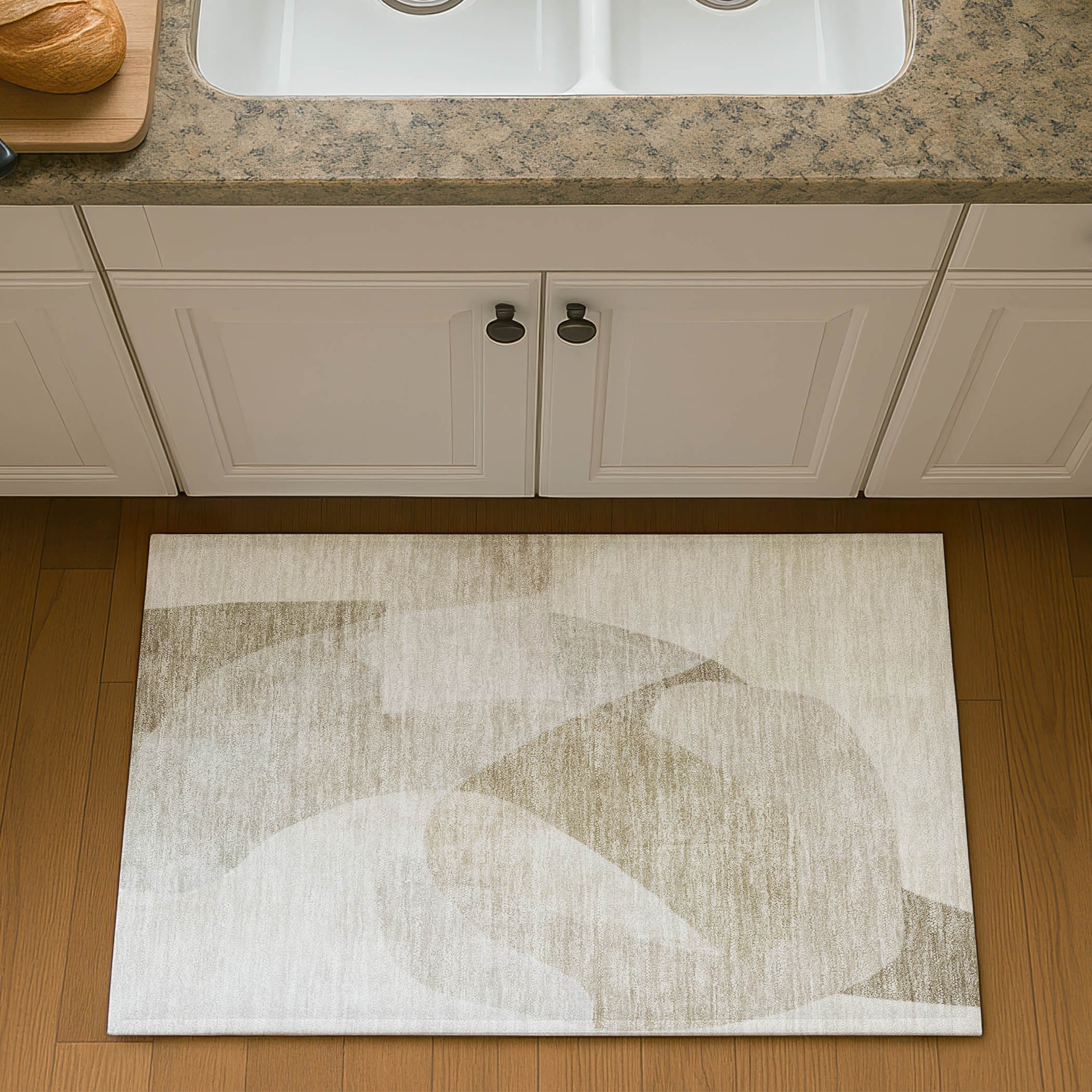 Valletta Machine Washable Transitional Beige Brown Rug 1'8" x 2'6" #shape_Rectangle