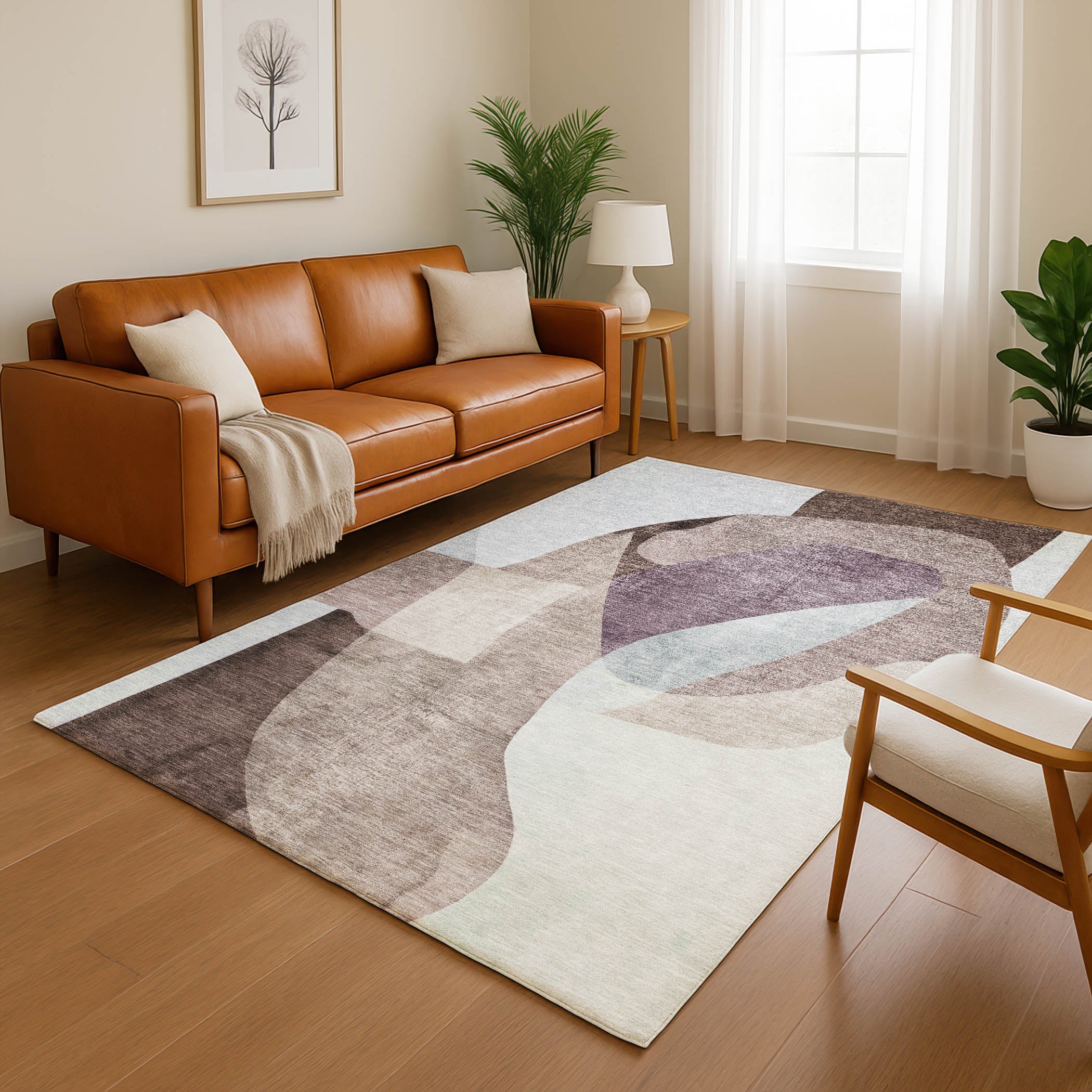 Antigua Machine Washable Transitional Brown Rug 2'6" x 3'10" #shape_Rectangle