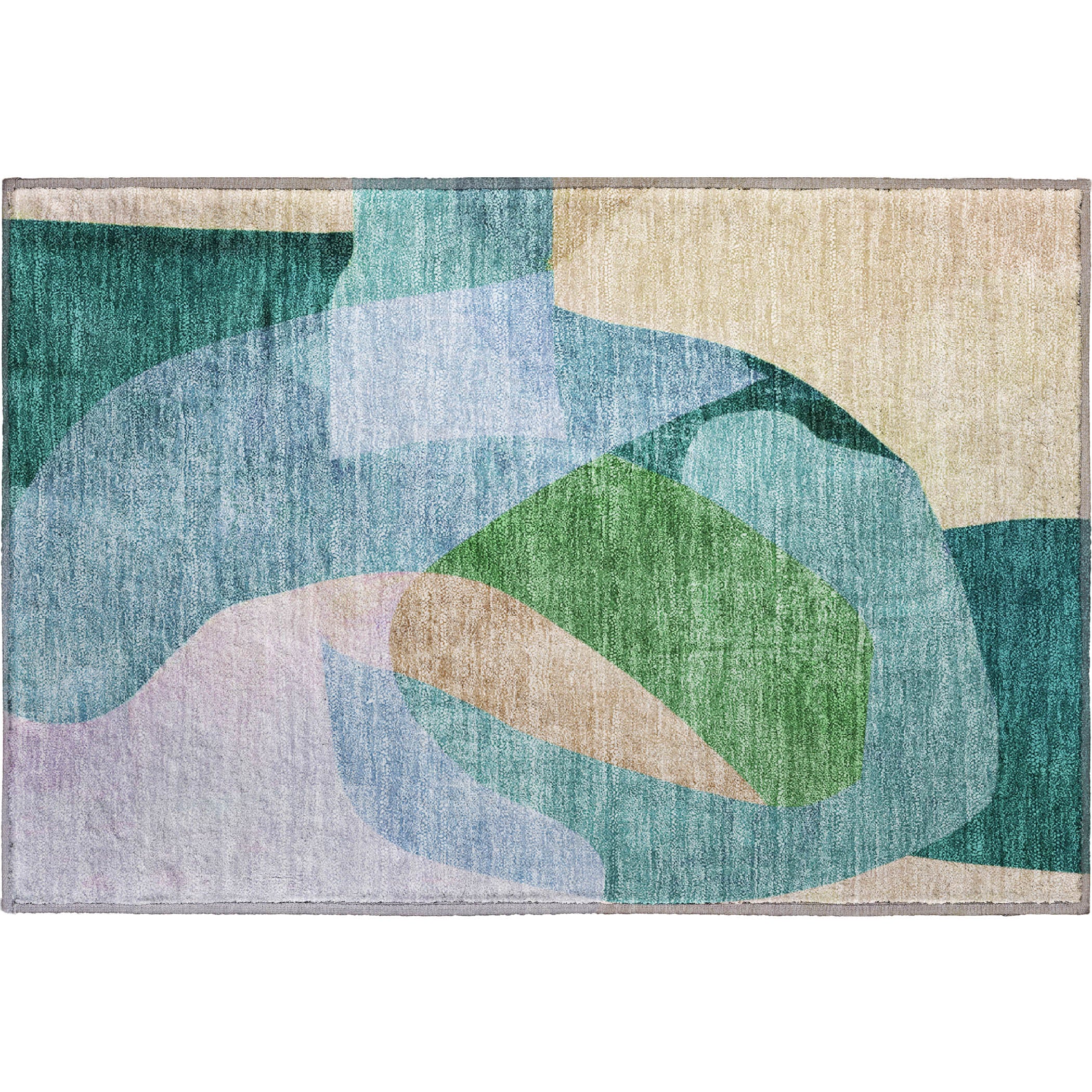 Antigua Machine Washable Transitional Green Rug 1'8" x 2'6" #shape_Rectangle