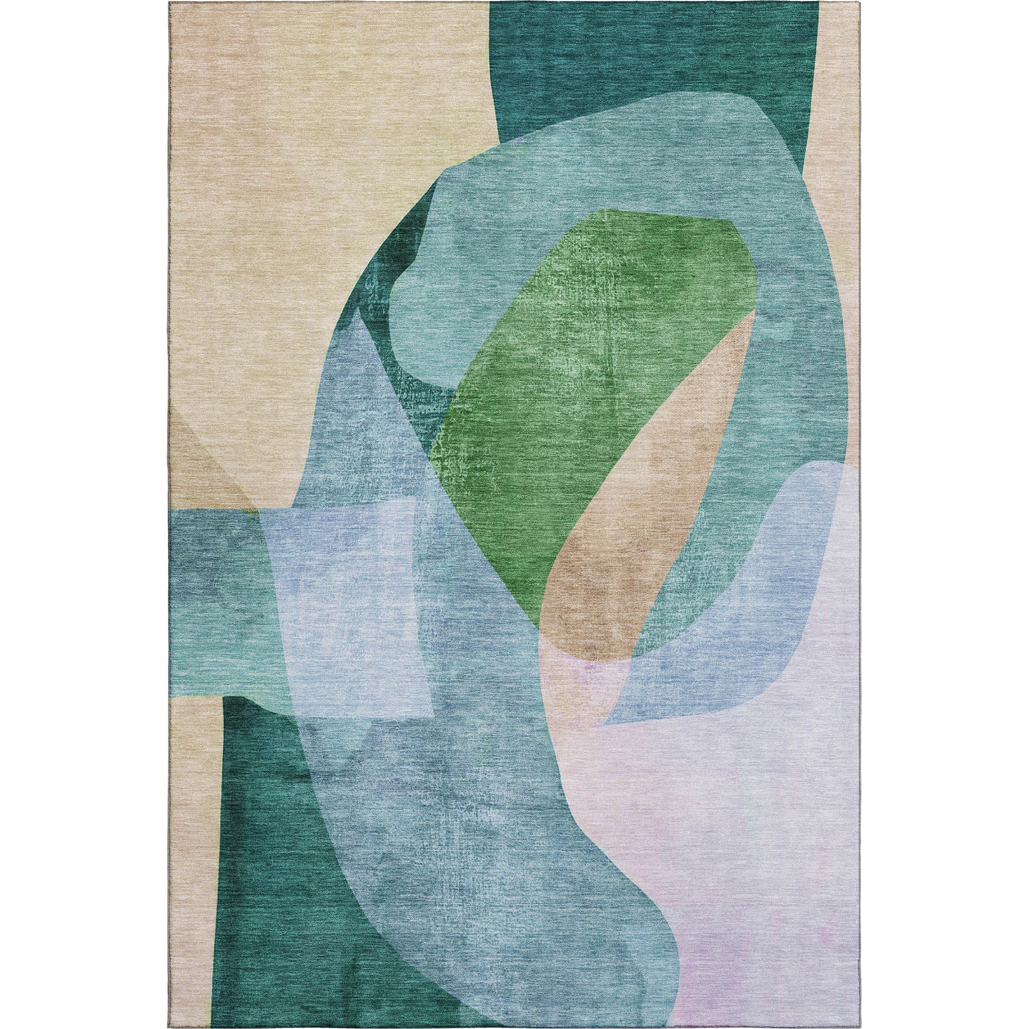 Antigua Machine Washable Transitional Green Rug 2'6" x 3'10" #shape_Rectangle