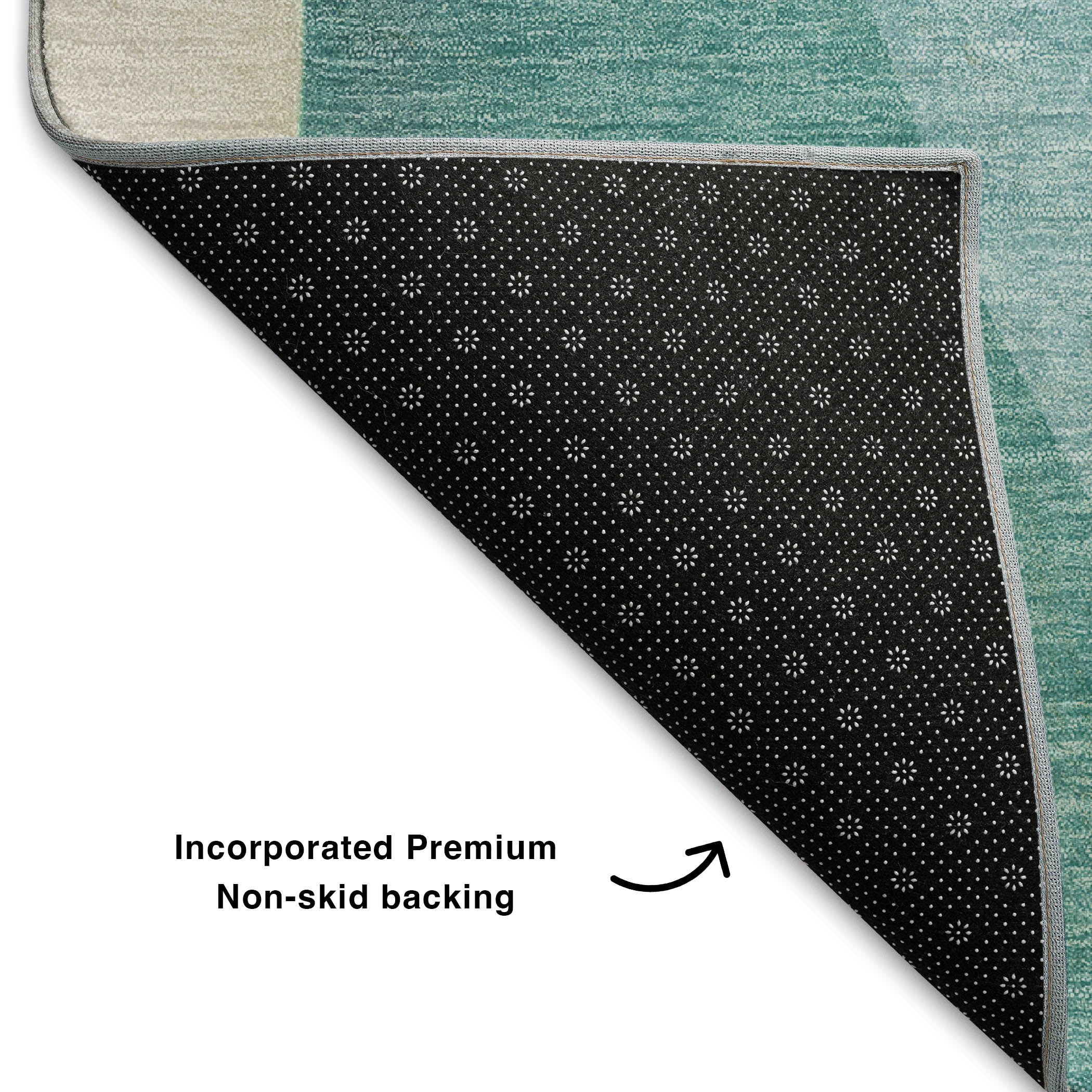 Antigua Machine Washable Transitional Seafoam Blue Rug 1'8" x 2'6" #shape_Rectangle