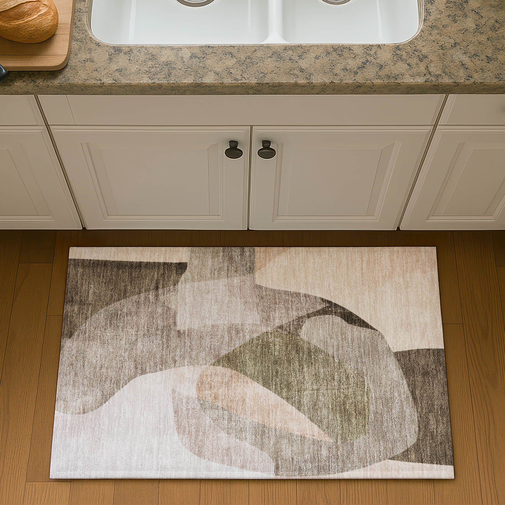 Antigua Machine Washable Transitional Taupe Brown Rug 1'8" x 2'6" #shape_Rectangle