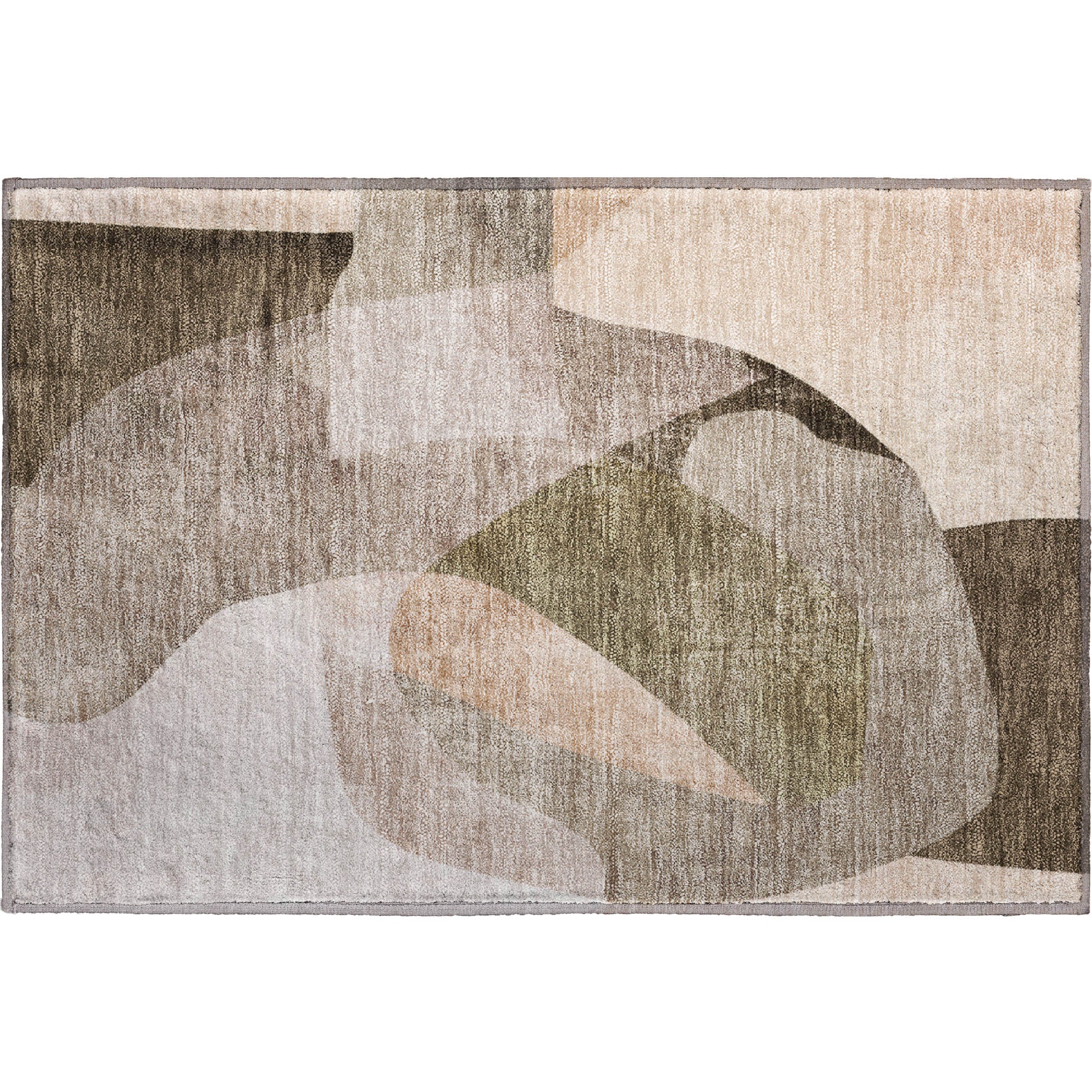 Antigua Machine Washable Transitional Taupe Brown Rug 1'8" x 2'6" #shape_Rectangle