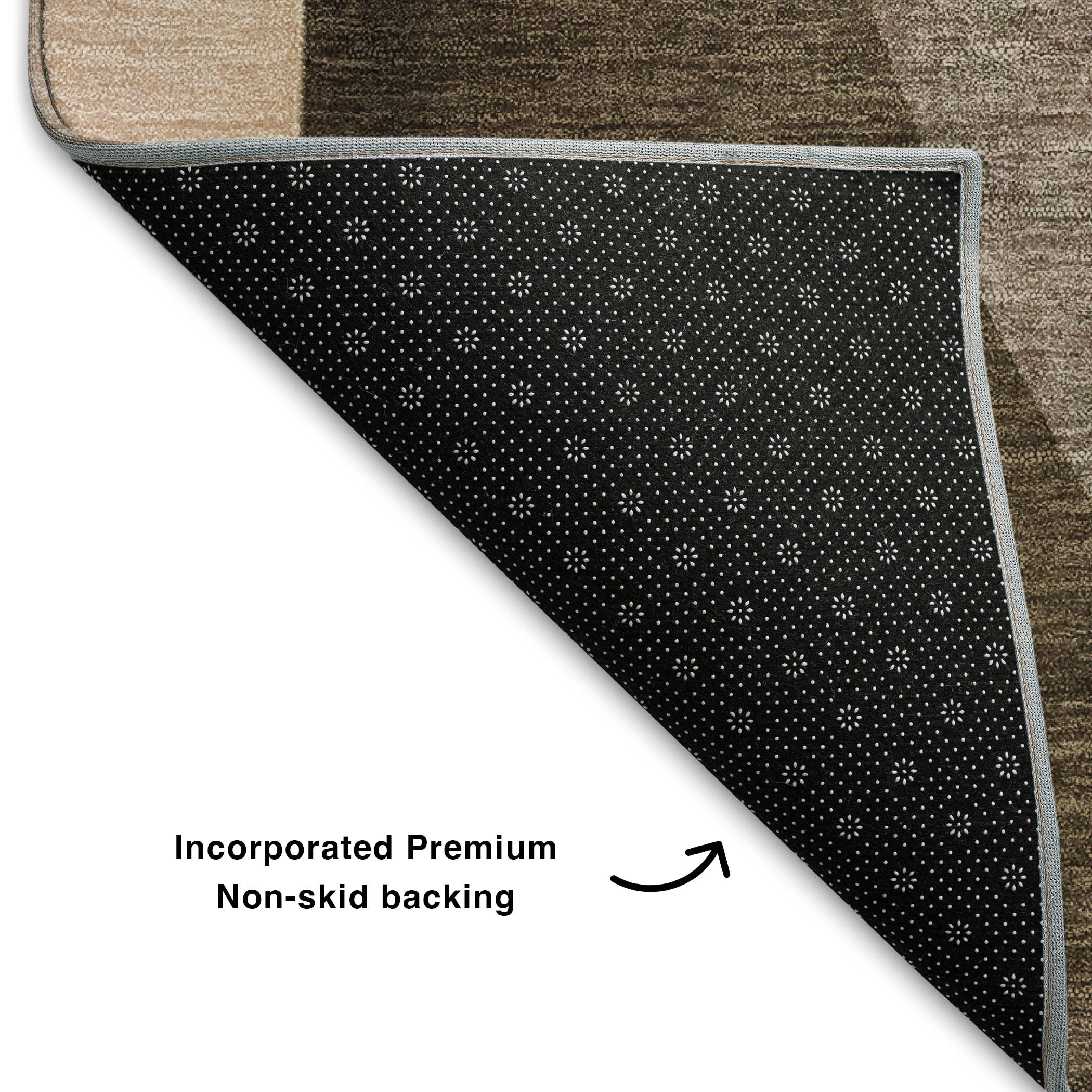 Antigua Machine Washable Transitional Taupe Brown Rug 1'8" x 2'6" #shape_Rectangle